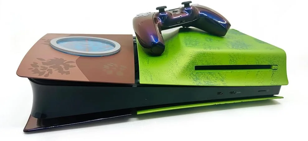 کنسول سفارشی Merlin Craft Sony PS5 Slim Disc Edition با ظرفیت 1 ترابایت + یک کنترلر - THE EXPLORER [] | مدل سفارشی 2023 | بازخورد لمسی، صدای سه بعدی، Ultra SSD، Adaptive Triggers