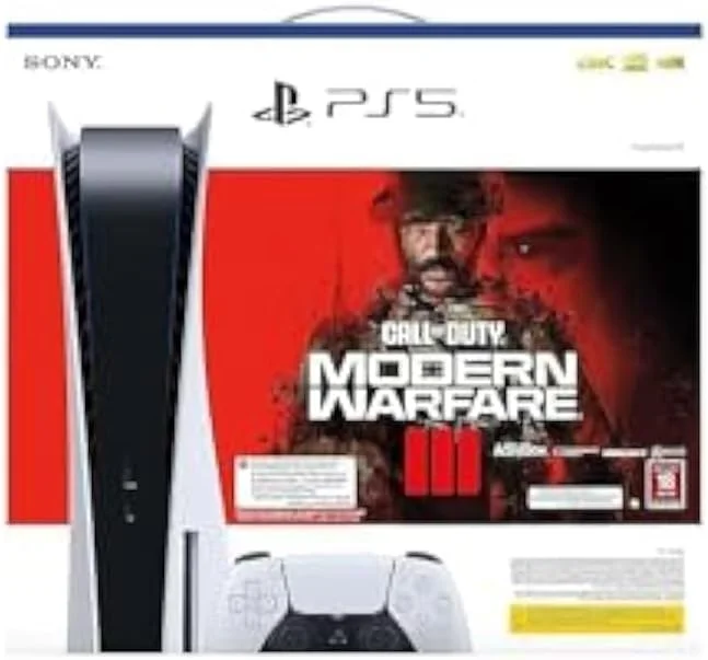 کنسول پلی استیشن 5 استاندارد نسخه دیسک به همراه کد بازی COD:MW III - نسخه امارات، 1 سال گارانتی سازنده