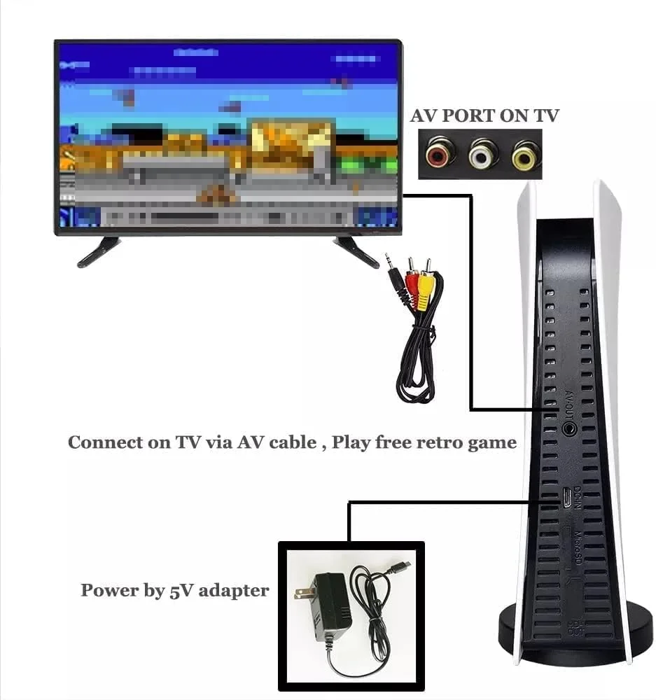 کنسول بازی سیمی USB گیم استیشن 5 با 300 بازی کلاسیک 8 بیتی GS5 کنسول تلویزیون بازی دستی یکپارچهسازی با سیستمعامل خروجی AV (سایز بزرگ) کنسول بازی سیمی USB گیم استیشن 5 با 300 بازی کلاسیک 8 بیتی GS5 کنسول تلویزیون بازی دستی یکپارچهسازی با سیستمعامل خروجی AV (سایز بزرگ)