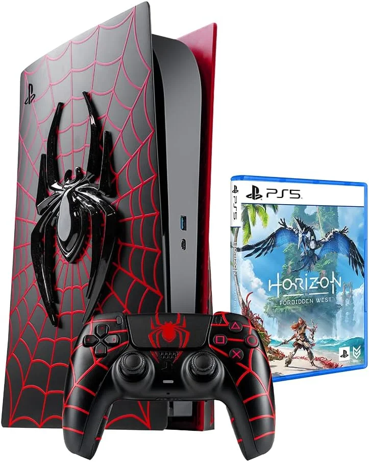 کنسول پلی استیشن 5 سونی (نسخه دیسک خور) طرح اسپایدر با بازی Horizon و دسته بی سیم