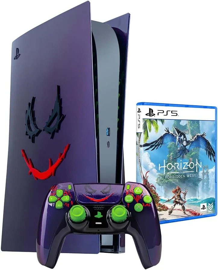 کنسول پلی استیشن 5 سونی (نسخه دیسک خور) طرح Jxxker به همراه بازی Horizon و دسته بی سیم