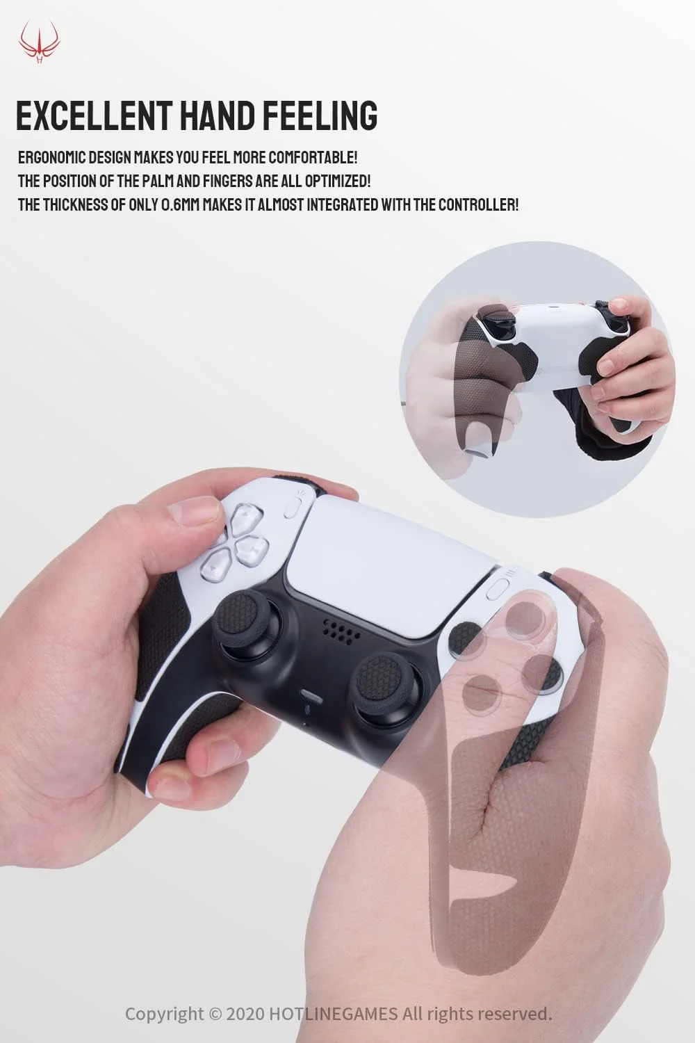 گریپ کنترلر Hotline Games 2.0 Plus برای دسته PS5، نوار گریپ دسته پلی استیشن 5 DualSense، ضد لغزش، جذب کننده عرق، نصب آسان، گریپ دسته+دکمه ها+ماشه ها (مشکی) گریپ کنترلر Hotline Games 2.0 Plus برای دسته PS5، نوار گریپ دسته پلی استیشن 5 DualSense، ضد لغزش، جذب کننده عرق، نصب آسان، گریپ دسته+دکمه ها+ماشه ها (مشکی)