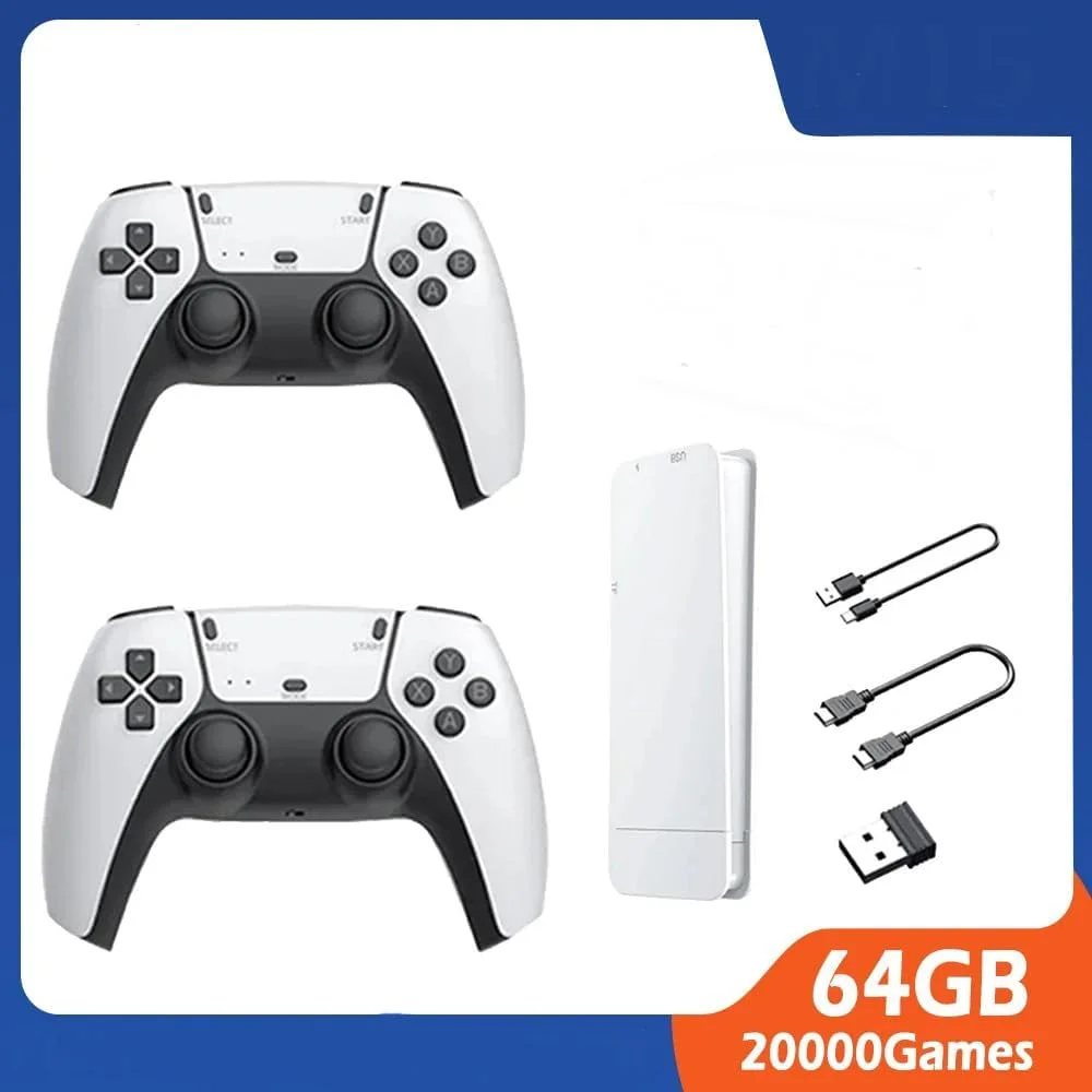کنسول بازی مینی آرکید PSP بی‌سیم 2.4G با کیفیت بالا - کنسول بازی خانگی تلویزیون | سازگار با دسته PS5 | حافظه 64 گیگابایتی با 15000 بازی از پیش نصب شده