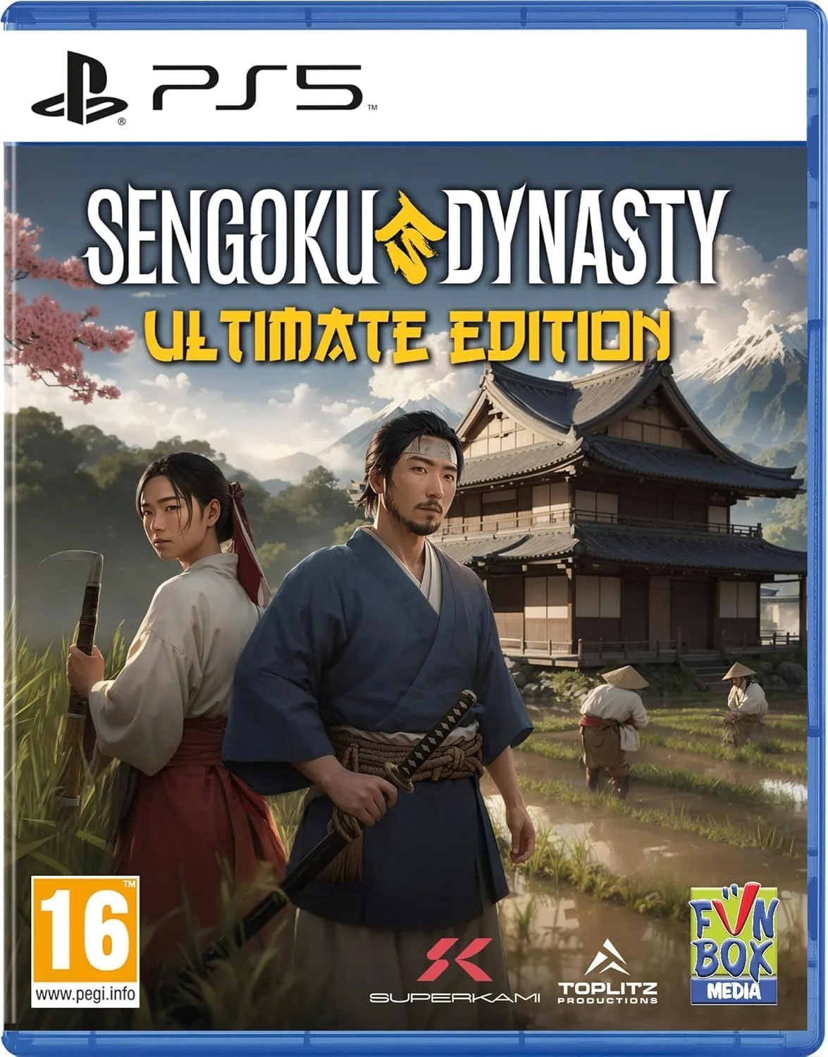 نسخه نهایی Sengoku Dynasty برای پلی استیشن 5، به همراه قفسه نگهداری CD بازی XTRIZ