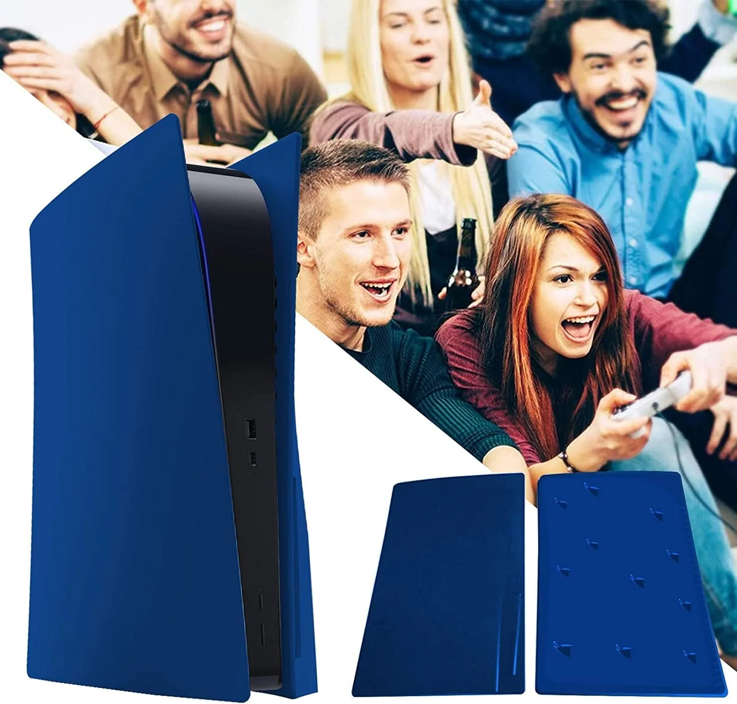 کاور PS5، کاورهای سخت و ضد ضربه PS5 سازگار با کنسول PS5، روکش محافظ ضد خش و ضد گرد و غبار ABS، سازگار با نسخه دیسک خور کنسول PS5 - آبی کاور PS5، کاورهای سخت و ضد ضربه PS5 سازگار با کنسول PS5، روکش محافظ ضد خش و ضد گرد و غبار ABS، سازگار با نسخه دیسک خور کنسول PS5 - آبی