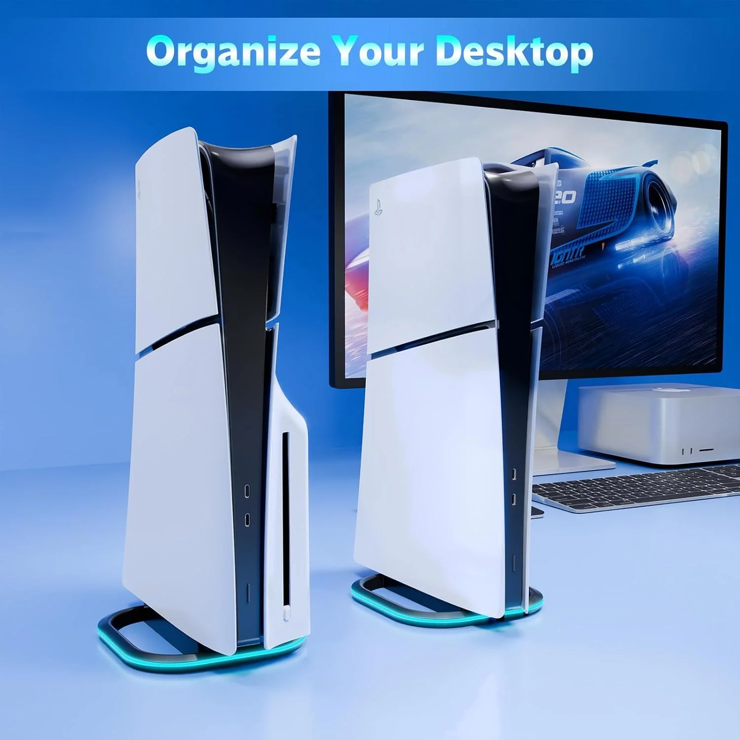 پایه عمودی Tazweeq برای کنسول PS5، پایه افقی با 7 چراغ RGB برای مدل های دیجیتال/دیسک و اسلیم، مشکی پایه عمودی Tazweeq برای کنسول PS5، پایه افقی با 7 چراغ RGB برای مدل های دیجیتال/دیسک و اسلیم، مشکی