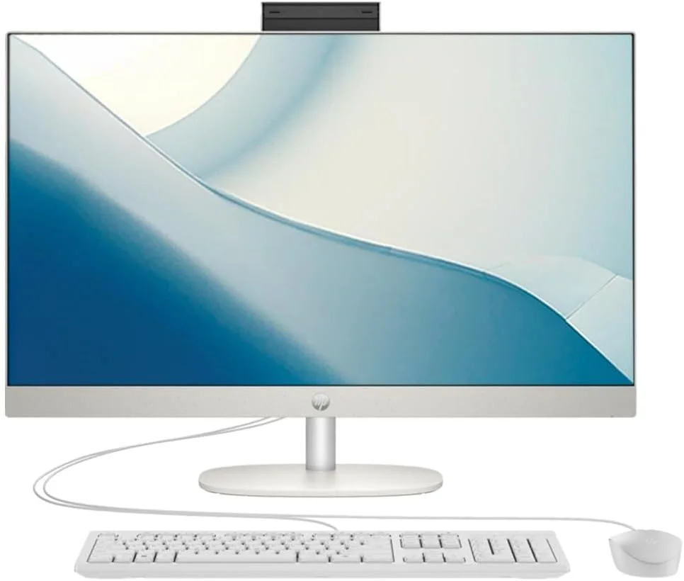 کامپیوتر همه کاره 24 اینچی HP مدل 2024، پردازنده نسل سیزدهم Intel Core i7-1355U | رم 16 گیگابایتی DDR4 | حافظه SSD NVMe 512 گیگابایتی | صفحه نمایش 23.8 اینچی FHD | ویندوز 11 (سفید صدفی)، 9A1A0PA