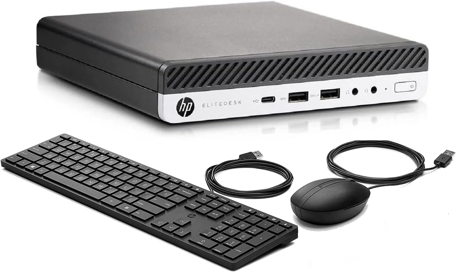 کامپیوتر رومیزی کوچک HP مدل 800 G3 Elitedesk Mini (بازسازی شده)، پردازنده Intel Quad Core i5-6500T، رم 16 گیگابایتی DDR4، حافظه SSD 512 گیگابایتی، پورت Type-C، کیبورد و ماوس سیمی نو، ویندوز 10 پرو 64 بیتی