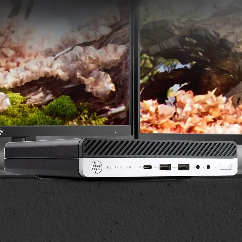 کامپیوتر رومیزی کوچک HP مدل 800 G3 Elitedesk Mini (بازسازی شده)، پردازنده Intel Quad Core i5-6500T، رم 16 گیگابایتی DDR4، حافظه SSD 512 گیگابایتی، پورت Type-C، کیبورد و ماوس سیمی نو، ویندوز 10 پرو 64 بیتی