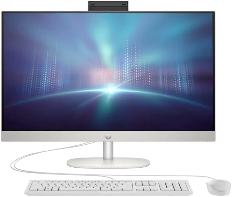 جدیدترین کامپیوتر همه کاره 27 اینچی HP مدل 2023، پردازنده نسل سیزدهم Intel Core i7-1355U | 16 گیگابایت رم DDR4 | 1 ترابایت SSD M.2 | گرافیک Intel® Iris® Xᵉ | ویندوز 11 پرو - سفید صدفی (ارتقا یافته)