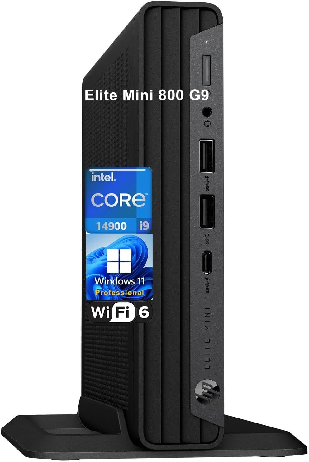 کامپیوتر رومیزی تجاری HP Elite Mini 800 G9 MFF، پردازنده نسل چهاردهم اینتل 24 هسته ای i9-14900 تا 5.8 گیگاهرتز، 64 گیگابایت رم DDR5، 1 ترابایت PCIe SSD، وای فای 6، RJ-45، DisplayPort، Type-C، HDMI، ویندوز 11 پرو، Vent-Hear