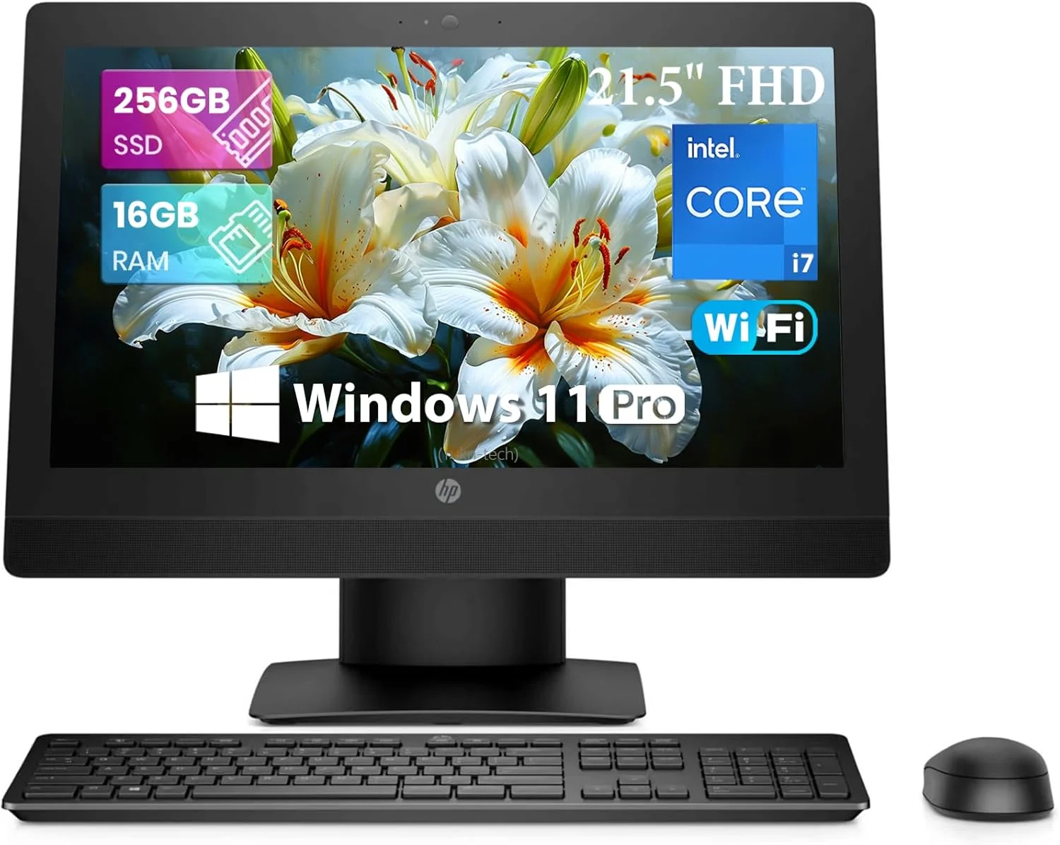 کامپیوتر رومیزی همه کاره HP ProOne 600 G3 با صفحه نمایش 21.5 اینچی FHD، پردازنده Core i7-6700، رم 16 گیگابایتی، SSD 256 گیگابایتی، کیبورد و ماوس، ویندوز 11 پرو (بازسازی شده)