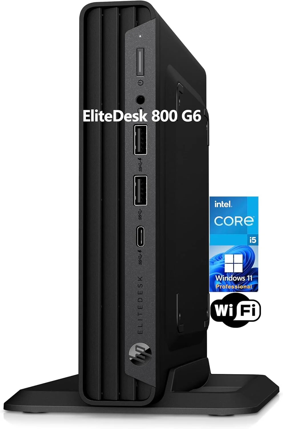 کامپیوتر رومیزی تجاری کوچک HP EliteDesk 800 G6، پردازنده Core i5-10500T، رم 16 گیگابایتی، SSD PCIe 1 ترابایتی، RJ-45، Displayport، صفحه کلید و ماوس SUB، Wi-Fi، BT، ویندوز 11 پرو (بازسازی شده)