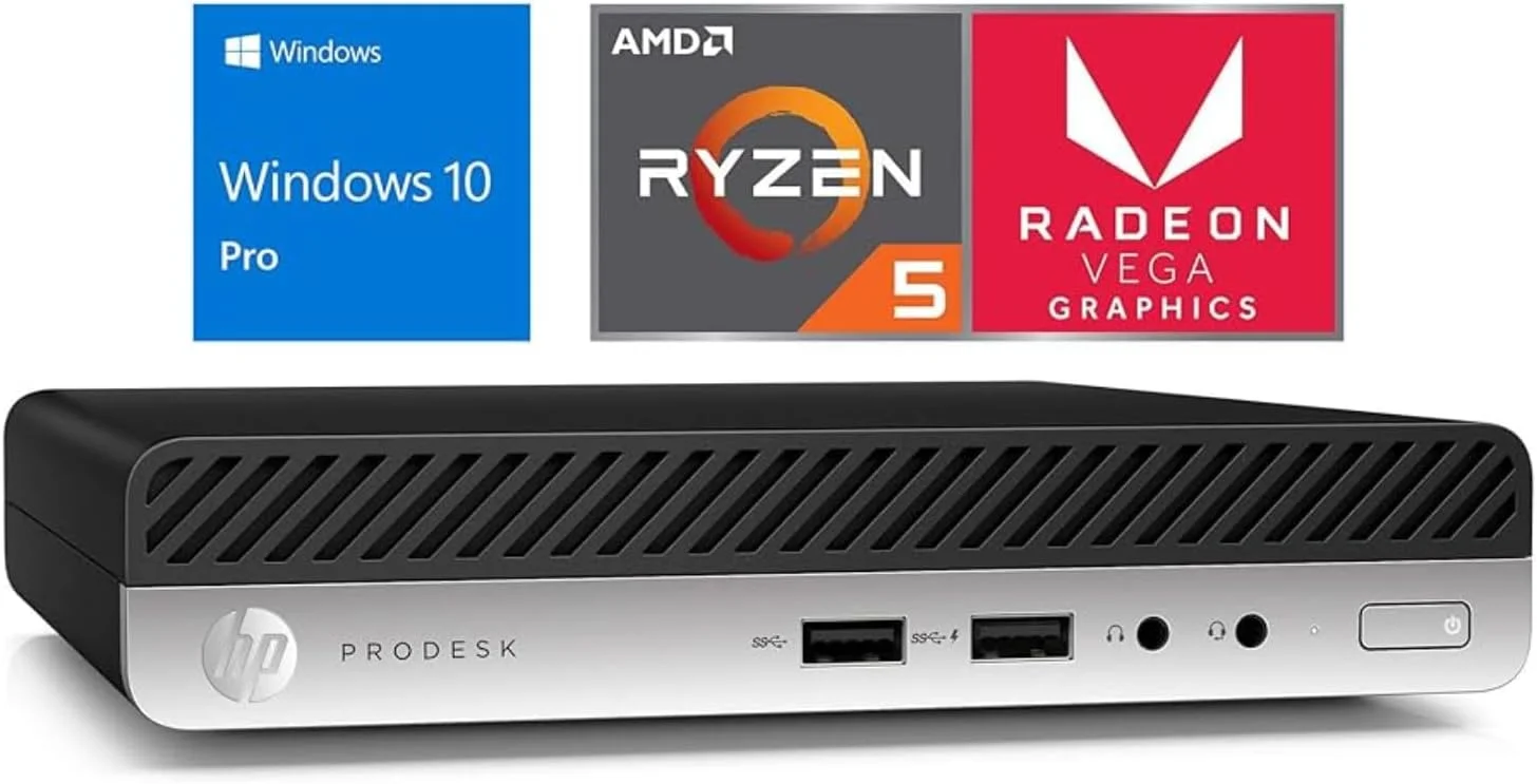 کامپیوتر رومیزی کوچک HP EliteDesk 705 G4: پردازنده AMD Quad-Core Ryzen 5 Pro 2400GE تا 3.8 گیگاهرتز، 8 گیگابایت رم DDR4، 256 گیگابایت SSD، ویندوز 10 پرو (بازسازی شده) کامپیوتر رومیزی کوچک HP EliteDesk 705 G4: پردازنده AMD Quad-Core Ryzen 5 Pro 2400GE تا 3.8 گیگاهرتز، 8 گیگابایت رم DDR4، 256 گیگابایت SSD، ویندوز 10 پرو (بازسازی شده)