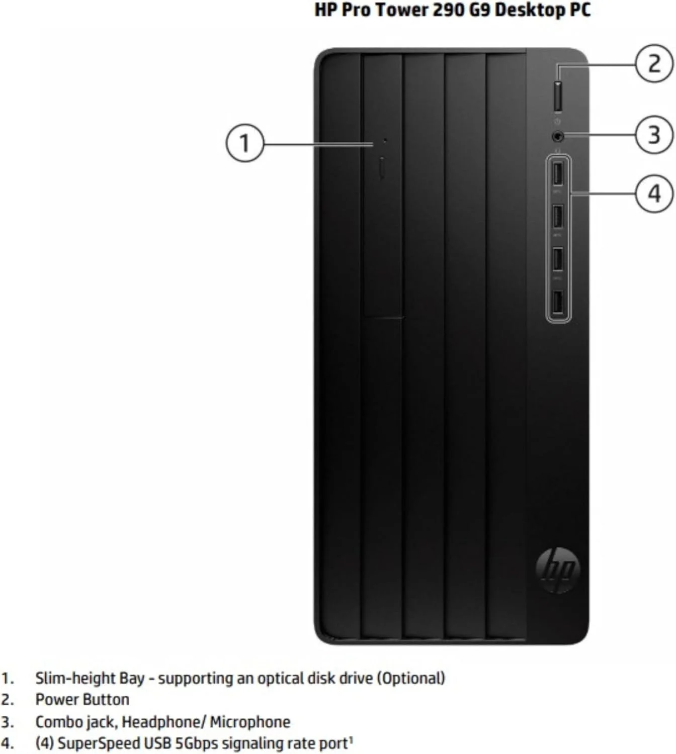 کامپیوتر رومیزی HP Pro Tower 290 G9، پردازنده Intel Core i3-12100 | رم 8 گیگابایتی DDR4 3200 | هارد دیسک 1 ترابایتی + SSD 256 گیگابایتی | کارت گرافیک Intel UHD Graphics 770 | رایتر DVD باریک 9.5 میلی متری | ویندوز 11 پرو مشکی (ارتقا یافته) کامپیوتر رومیزی HP Pro Tower 290 G9، پردازنده Intel Core i3-12100 | رم 8 گیگابایتی DDR4 3200 | هارد دیسک 1 ترابایتی + SSD 256 گیگابایتی | کارت گرافیک Intel UHD Graphics 770 | رایتر DVD باریک 9.5 میلی متری | ویندوز 11 پرو مشکی (ارتقا یافته)