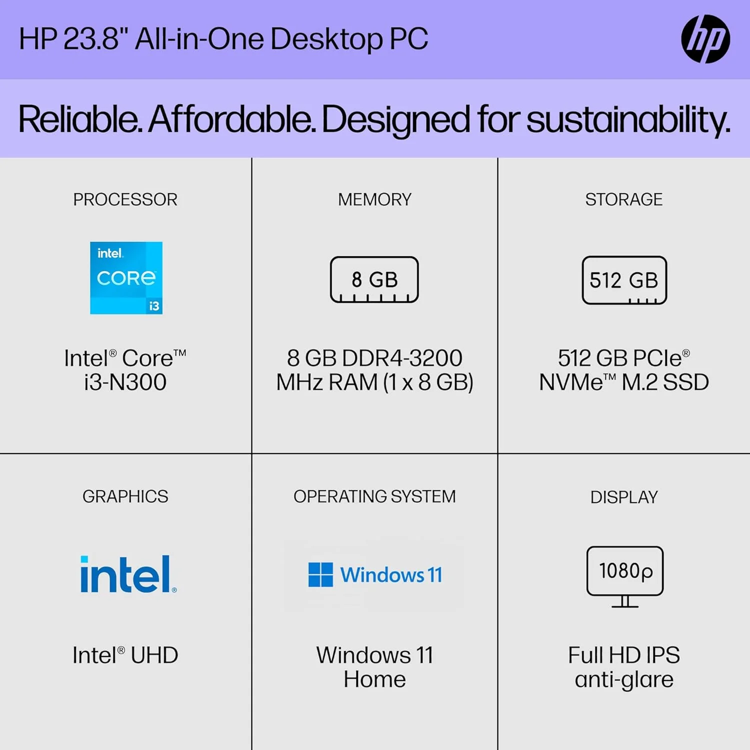کامپیوتر رومیزی آل این وان 23.8 اینچی HP مدل 24-cr0042، پردازنده Intel® Core™ i3-N300، گرافیک Intel® UHD، حافظه رم 8 گیگابایتی DDR4-3200 مگاهرتز، (سفید، 24-cr0042) کامپیوتر رومیزی آل این وان 23.8 اینچی HP مدل 24-cr0042، پردازنده Intel® Core™ i3-N300، گرافیک Intel® UHD، حافظه رم 8 گیگابایتی DDR4-3200 مگاهرتز، (سفید، 24-cr0042)