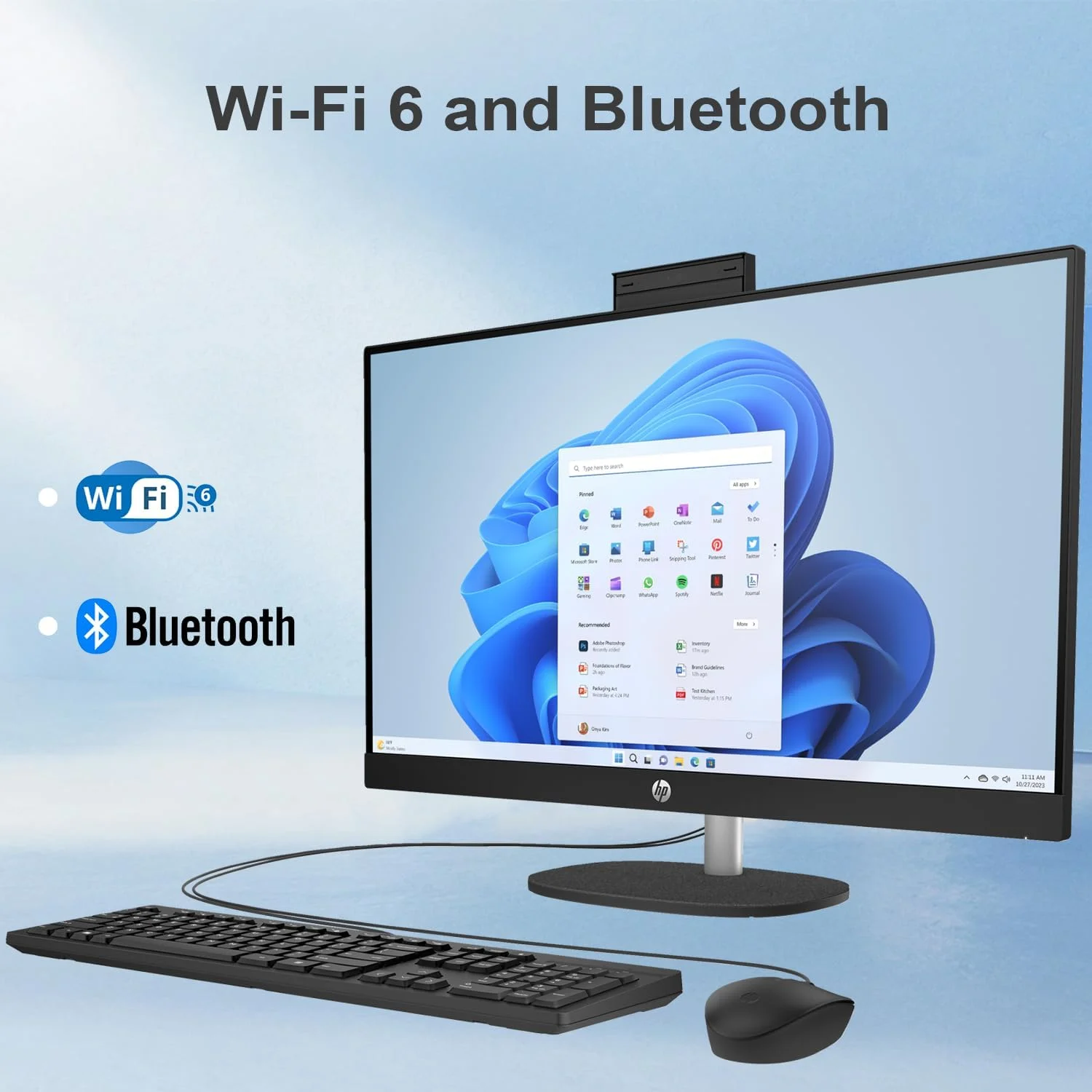 کامپیوتر رومیزی همه کاره HP Essential، صفحه نمایش لمسی 27 اینچی FHD، پردازنده Intel Core i7-1355U، رم 64 گیگابایتی، SSD PCIe 2 ترابایتی، Wi-Fi 6، کیبورد و ماوس سیمی، Windows 11 Pro، مشکی
