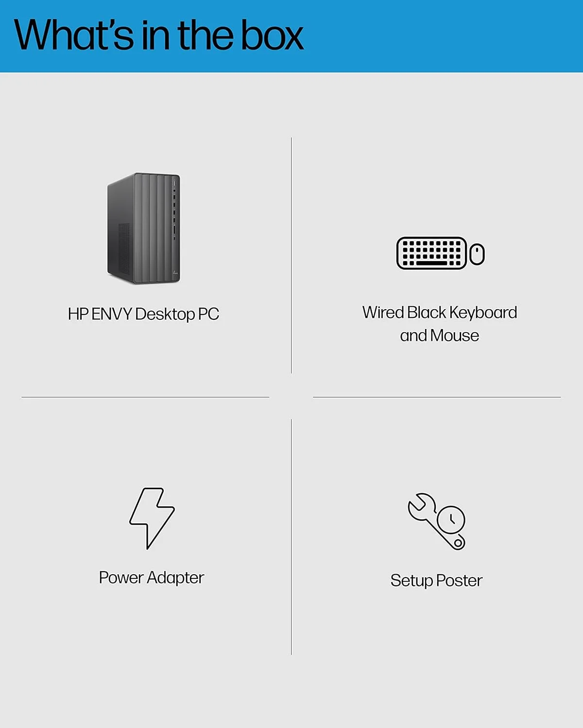 کامپیوتر رومیزی HP Envy، نسل دوازدهم پردازنده Intel Core i7-12700، رم 16 گیگابایتی، حافظه SSD 512 گیگابایتی و هارد دیسک SATA 1 ترابایتی، ویندوز 11 پرو، Wi-Fi و بلوتوث، کیبورد و ماوس سیمی، کیس کامپیوتر از پیش ساخته شده (TE01-3022, 2022)، مشکی