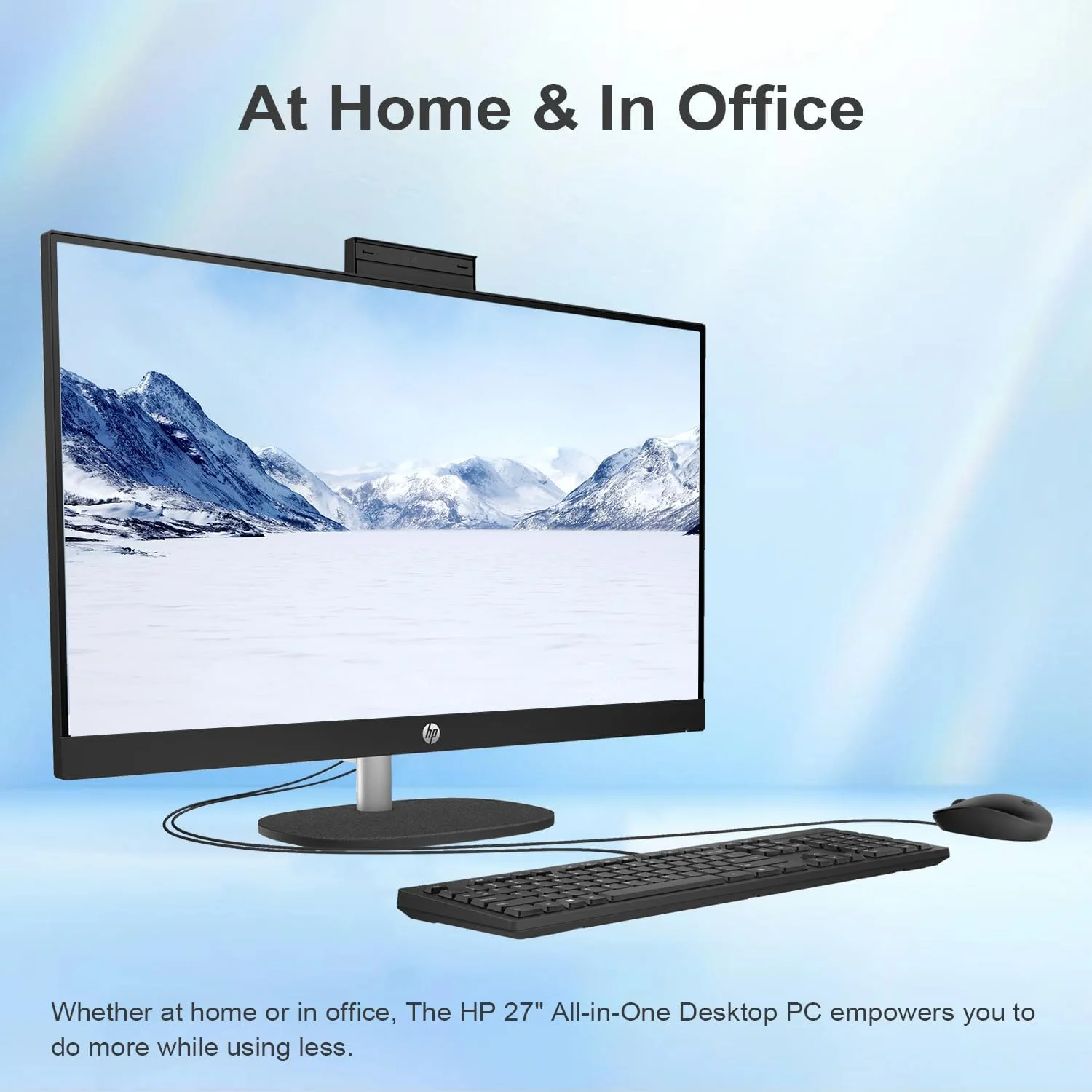 کامپیوتر رومیزی همه کاره HP Essential، صفحه نمایش لمسی 27 اینچی FHD، پردازنده Intel Core i7-1355U، رم 64 گیگابایتی، SSD PCIe 2 ترابایتی، Wi-Fi 6، کیبورد و ماوس سیمی، Windows 11 Pro، مشکی