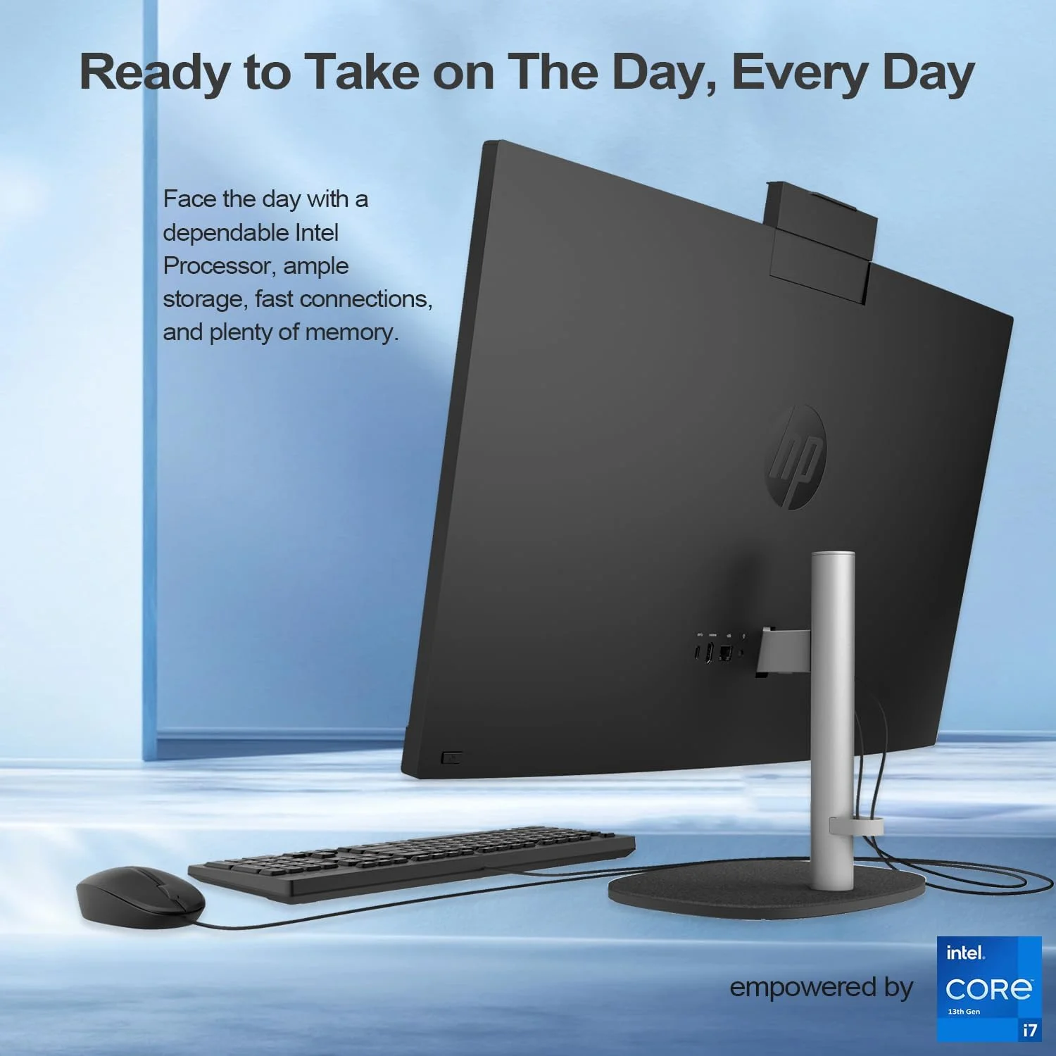 کامپیوتر رومیزی همه کاره HP Essential، صفحه نمایش لمسی 27 اینچی FHD، پردازنده Intel Core i7-1355U، رم 64 گیگابایتی، SSD PCIe 2 ترابایتی، Wi-Fi 6، کیبورد و ماوس سیمی، Windows 11 Pro، مشکی