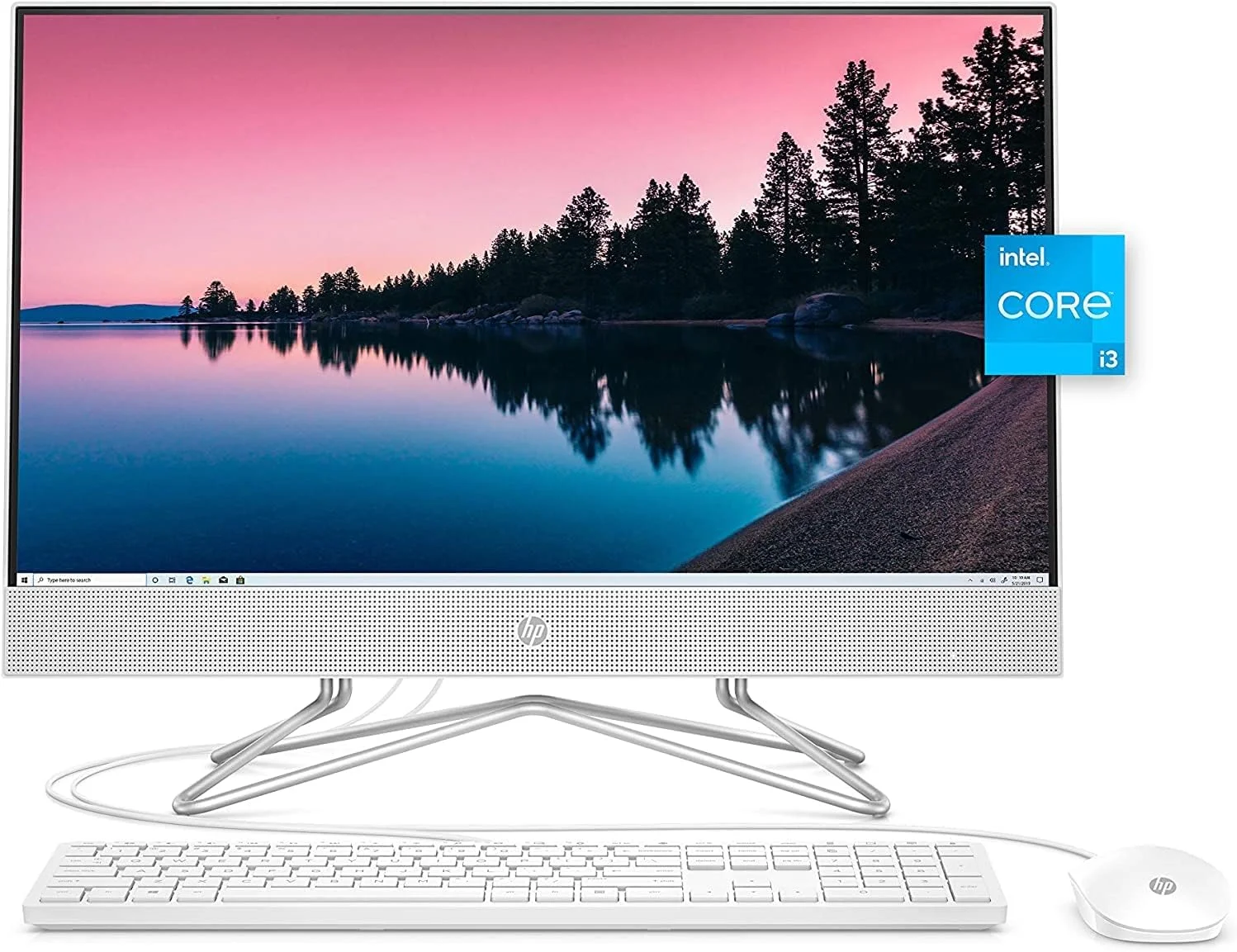 کامپیوتر رومیزی همه کاره HP، پردازنده نسل 11 اینتل Core i3-1115G4، رم 8 گیگابایتی، حافظه SSD 512 گیگابایتی، صفحه نمایش 23.8 اینچی Full HD، ویندوز 10 هوم، آماده کار از راه دور، ماوس و کیبورد (24-dp1250، 2021)