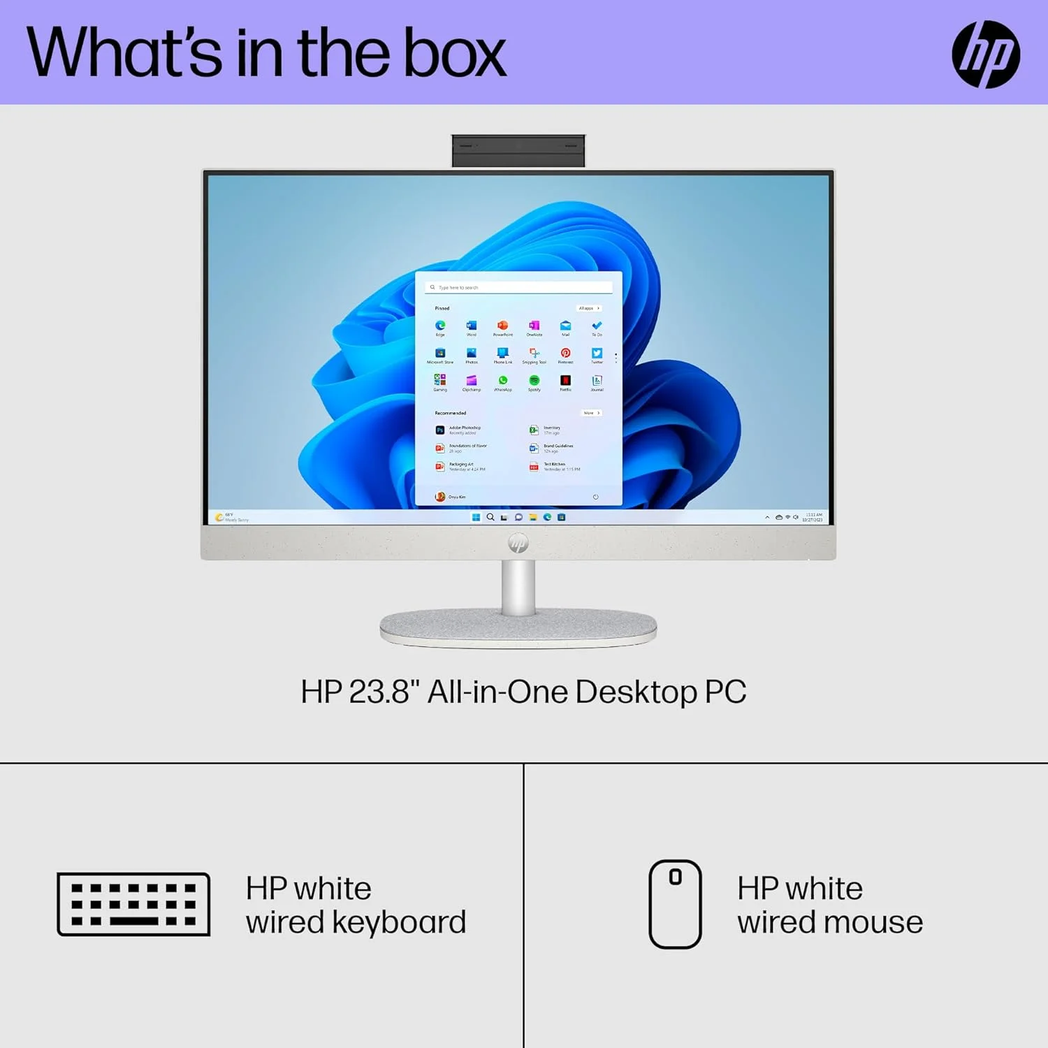 کامپیوتر رومیزی آل این وان 23.8 اینچی HP مدل 24-cr0042، پردازنده Intel® Core™ i3-N300، گرافیک Intel® UHD، حافظه رم 8 گیگابایتی DDR4-3200 مگاهرتز، (سفید، 24-cr0042) کامپیوتر رومیزی آل این وان 23.8 اینچی HP مدل 24-cr0042، پردازنده Intel® Core™ i3-N300، گرافیک Intel® UHD، حافظه رم 8 گیگابایتی DDR4-3200 مگاهرتز، (سفید، 24-cr0042)
