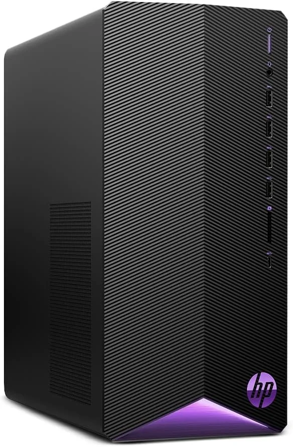 کامپیوتر رومیزی گیمینگ HP Pavilion (تجدید شده) پردازنده نسل 11 اینتل Core i7 (16 گیگابایت رم/1 ترابایت SSD/کارت گرافیک NVIDIA GeForce RTX 3060Ti 8GB/ویندوز 11/MS Office/مشکی سایه ای با بنفش)، TG01-2005in کامپیوتر رومیزی گیمینگ HP Pavilion (تجدید شده) پردازنده نسل 11 اینتل Core i7 (16 گیگابایت رم/1 ترابایت SSD/کارت گرافیک NVIDIA GeForce RTX 3060Ti 8GB/ویندوز 11/MS Office/مشکی سایه ای با بنفش)، TG01-2005in