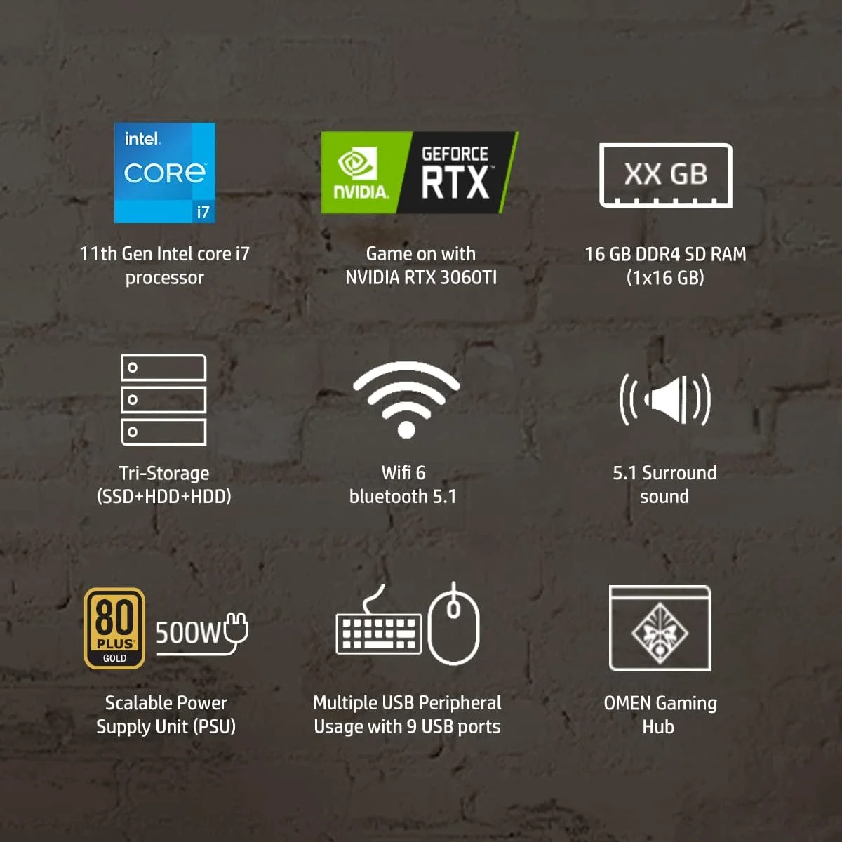 کامپیوتر رومیزی گیمینگ HP Pavilion (تجدید شده) پردازنده نسل 11 اینتل Core i7 (16 گیگابایت رم/1 ترابایت SSD/کارت گرافیک NVIDIA GeForce RTX 3060Ti 8GB/ویندوز 11/MS Office/مشکی سایه ای با بنفش)، TG01-2005in کامپیوتر رومیزی گیمینگ HP Pavilion (تجدید شده) پردازنده نسل 11 اینتل Core i7 (16 گیگابایت رم/1 ترابایت SSD/کارت گرافیک NVIDIA GeForce RTX 3060Ti 8GB/ویندوز 11/MS Office/مشکی سایه ای با بنفش)، TG01-2005in