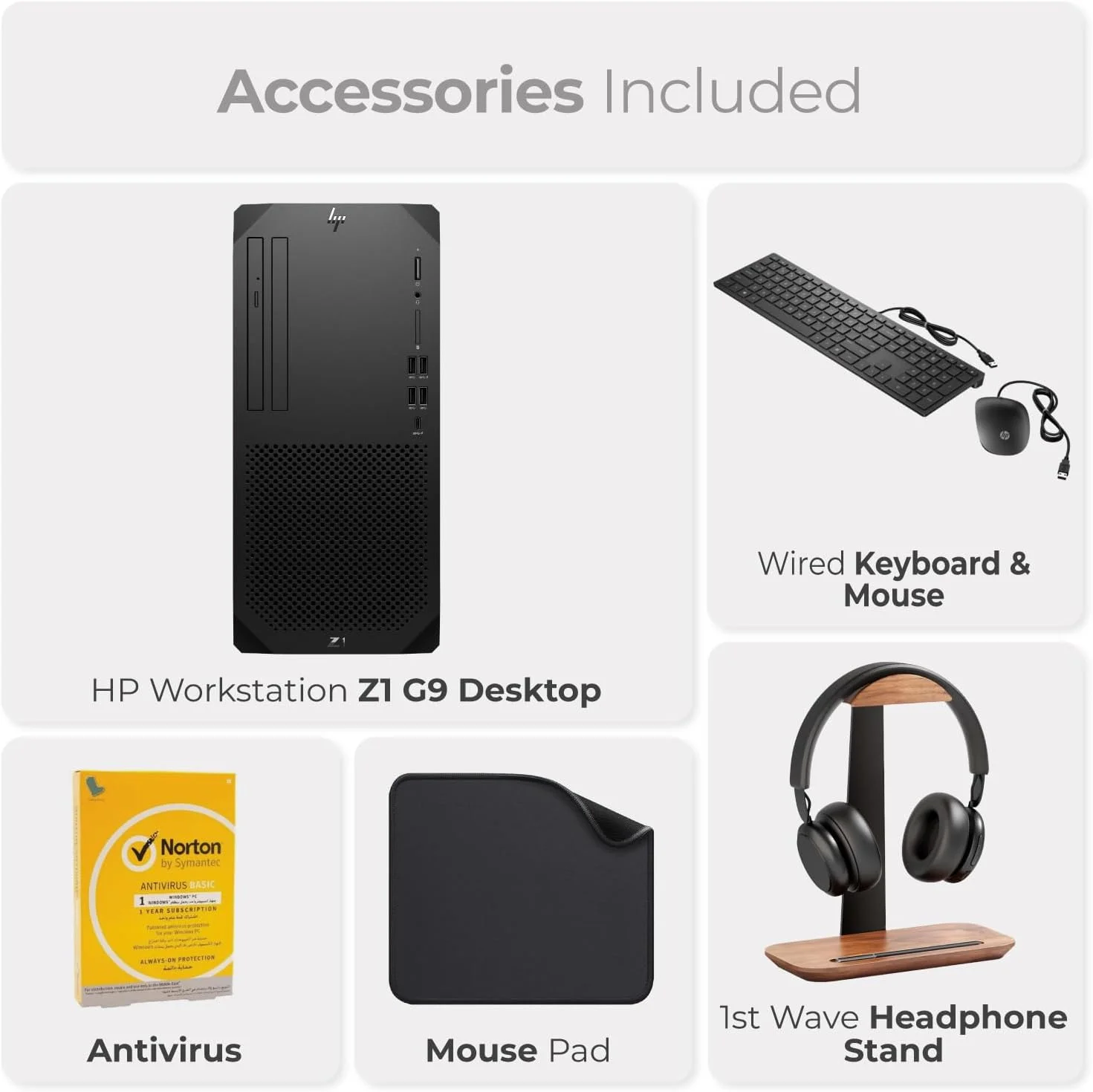 کامپیوتر رومیزی ورک استیشن HP (Z1 G9) نسل 14 اینتل i7-14700، گرافیک RTX4060 8GB، رم 32GB DDR5، SSD 1TB، ویندوز 11 پرو، (شامل پایه هدست First Wave + کیبورد سیمی + ماوس + آنتی ویروس + ماوس پد)
