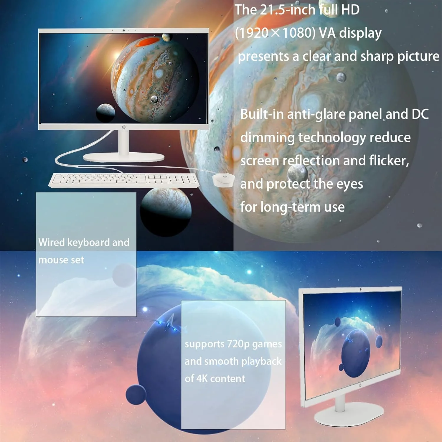 کامپیوتر همه کاره HP 2025 - صفحه نمایش 21.5 اینچی FHD ضد تابش نور، پردازنده Intel Celeron J4025، رم 32 گیگابایتی، SSD 1 ترابایتی، کیبورد و ماوس سیمی، Wi-Fi 6، برای دانشجویان و کسب و کار، Windows 11 Pro، به همراه لوازم جانبی کامپیوتر همه کاره HP 2025 - صفحه نمایش 21.5 اینچی FHD ضد تابش نور، پردازنده Intel Celeron J4025، رم 32 گیگابایتی، SSD 1 ترابایتی، کیبورد و ماوس سیمی، Wi-Fi 6، برای دانشجویان و کسب و کار، Windows 11 Pro، به همراه لوازم جانبی