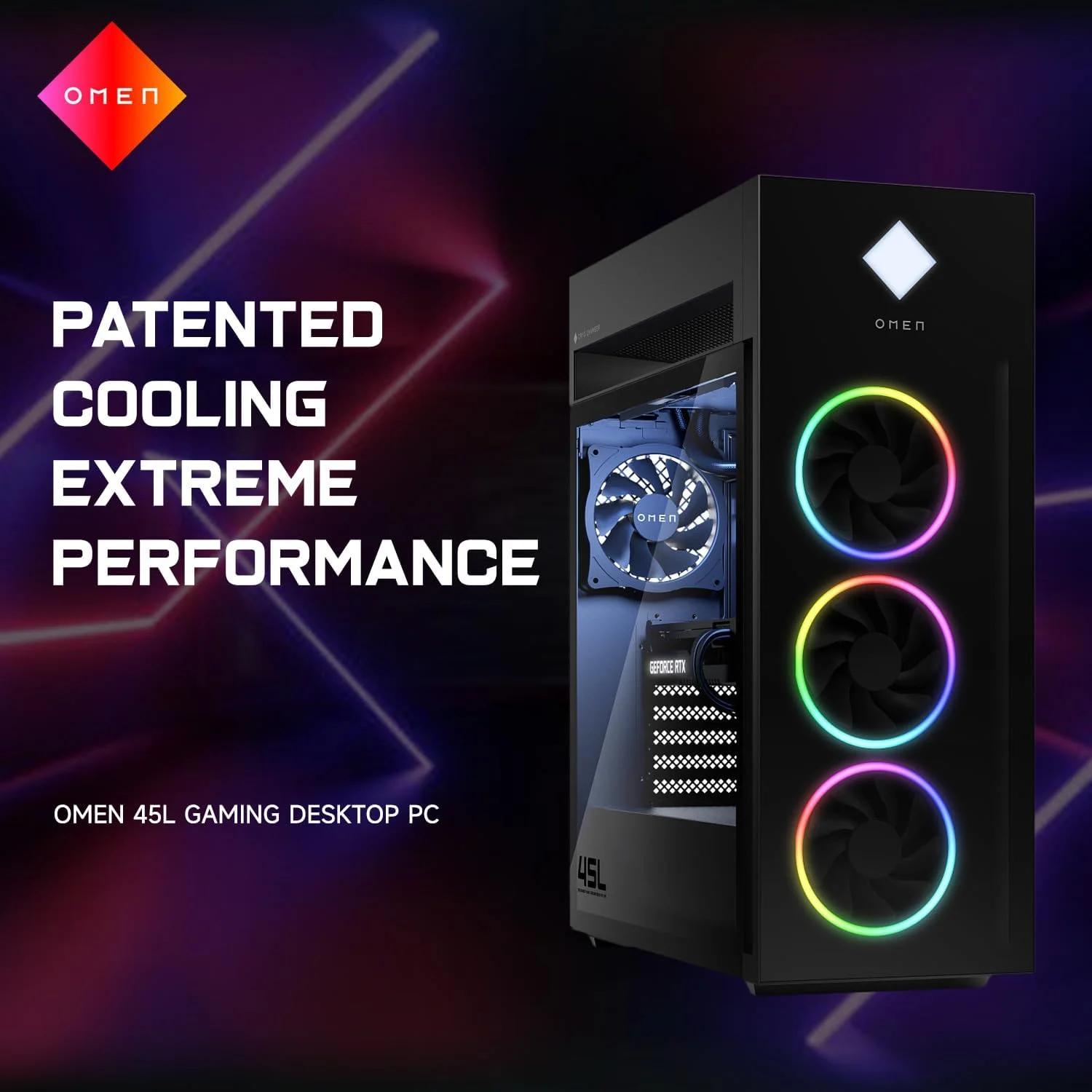 کامپیوتر گیمینگ HP Omen 45L RTX 5080 Pro، پردازنده Intel Ultra 9 285K، کارت گرافیک NVIDIA RTX 5080، رم 32 گیگابایتی DDR5، حافظه SSD 2 ترابایتی، نورپردازی RGB Light Studio، پورت DP، پورت RJ-45، Wi-Fi 6، همراه با کیبورد گیمینگ Machenike K500A-B61W