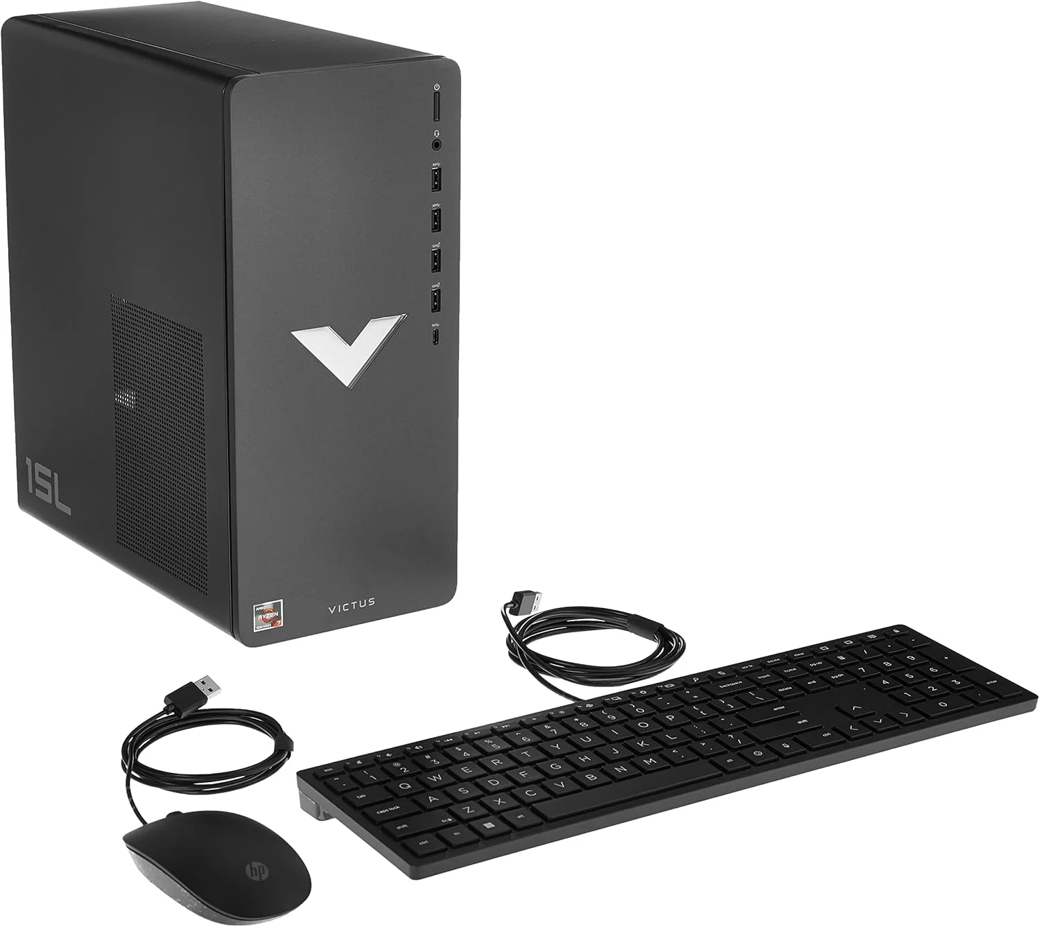 کامپیوتر رومیزی گیمینگ HP Victus 15L، پردازنده AMD Ryzen 7، کارت گرافیک AMD Radeon، رم 16 گیگابایتی SDRAM، حافظه SSD 512 گیگابایتی، سیستم عامل Windows 11 Home، Wi-Fi 6 و بلوتوث (TG02-0130، 2022)