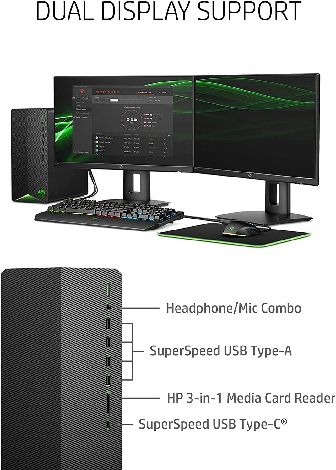 کامپیوتر رومیزی گیمینگ HP Pavilion جدیدترین مدل 2021، پردازنده 6 هسته ای AMD Ryzen 5 3500 (بهتر از i5-9400، تا 4.1 گیگاهرتز)، کارت گرافیک GeForce GTX 1650 Super 4 GB، رم 8 گیگابایتی، SSD 256 گیگابایتی PCIe NVMe، ماوس و کیبورد، ویندوز 10 هوم کامپیوتر رومیزی گیمینگ HP Pavilion جدیدترین مدل 2021، پردازنده 6 هسته ای AMD Ryzen 5 3500 (بهتر از i5-9400، تا 4.1 گیگاهرتز)، کارت گرافیک GeForce GTX 1650 Super 4 GB، رم 8 گیگابایتی، SSD 256 گیگابایتی PCIe NVMe، ماوس و کیبورد، ویندوز 10 هوم