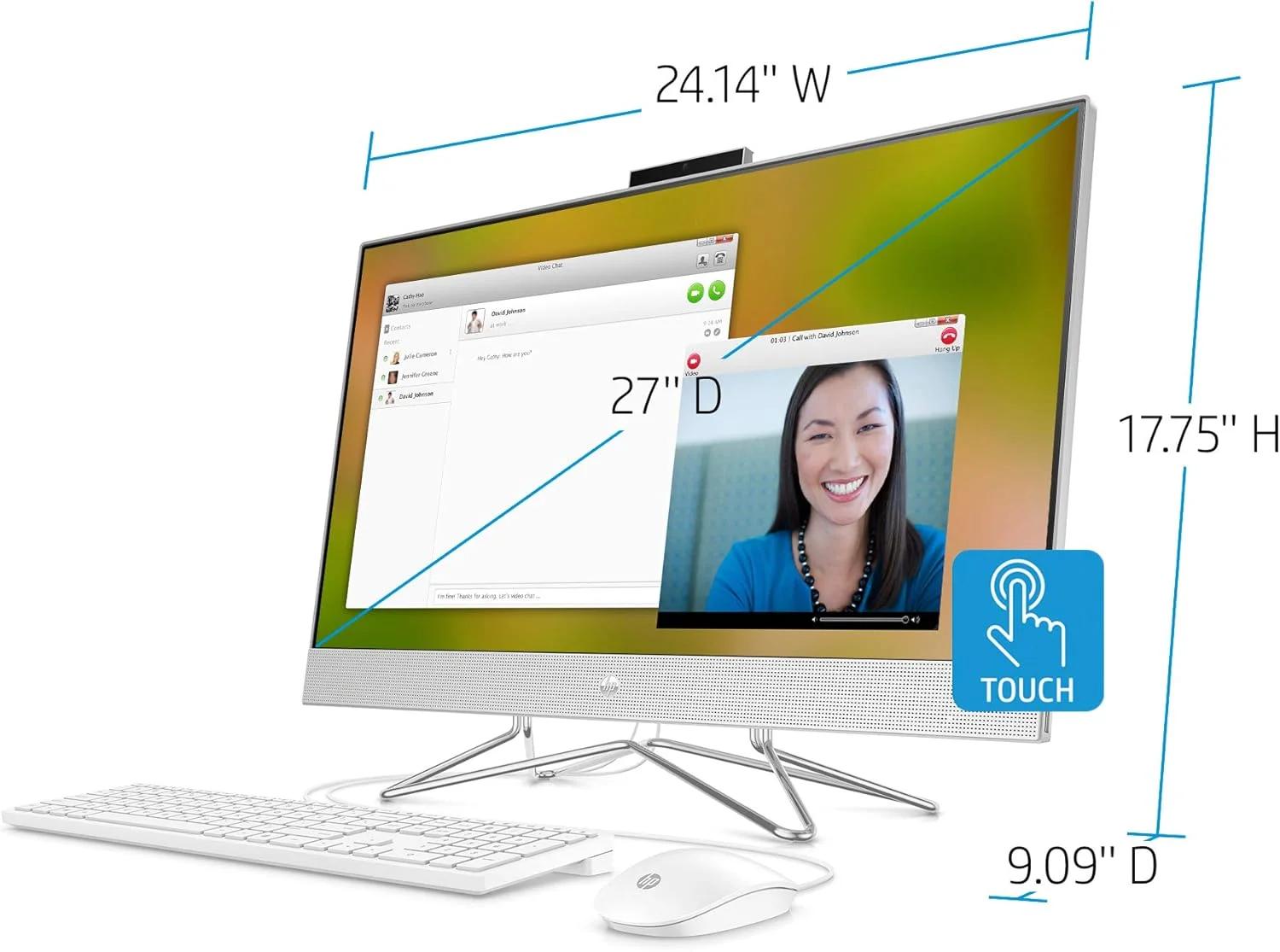 کامپیوتر رومیزی لمسی همه کاره 27 اینچی HP، پردازنده نسل دهم Intel Core i5-1035G1، رم 12 گیگابایتی، SSD 512 گیگابایتی، ویندوز 10 هوم (27-dp0170، نقره ای) کامپیوتر رومیزی لمسی همه کاره 27 اینچی HP، پردازنده نسل دهم Intel Core i5-1035G1، رم 12 گیگابایتی، SSD 512 گیگابایتی، ویندوز 10 هوم (27-dp0170، نقره ای)