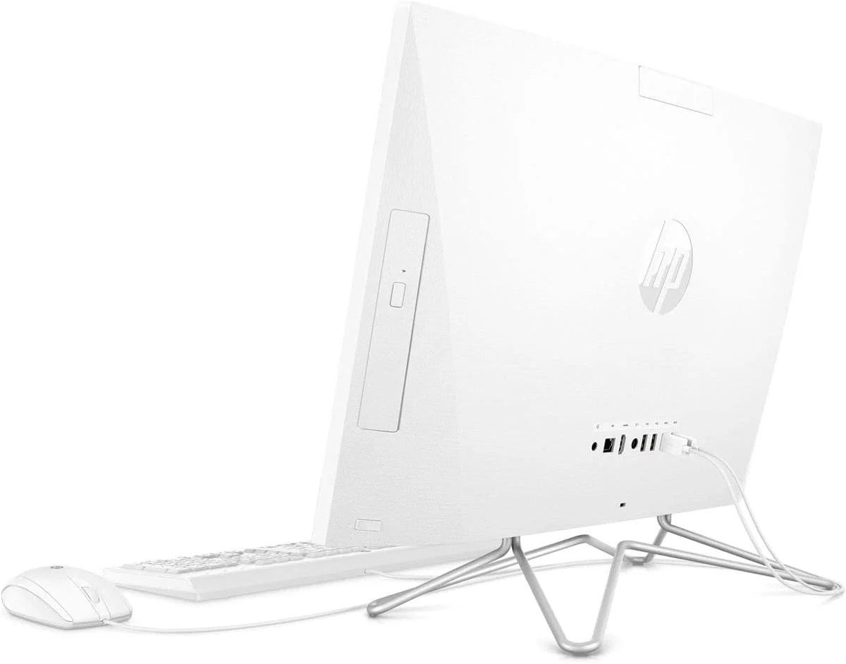 کامپیوتر رومیزی لمسی 24 اینچی آل این وان HP، پردازنده AMD Athlon Silver 3050U، رم 4 گیگابایتی، SSD 256 گیگابایتی، ویندوز 10 هوم (24-df0030، سفید)، سفید برفی