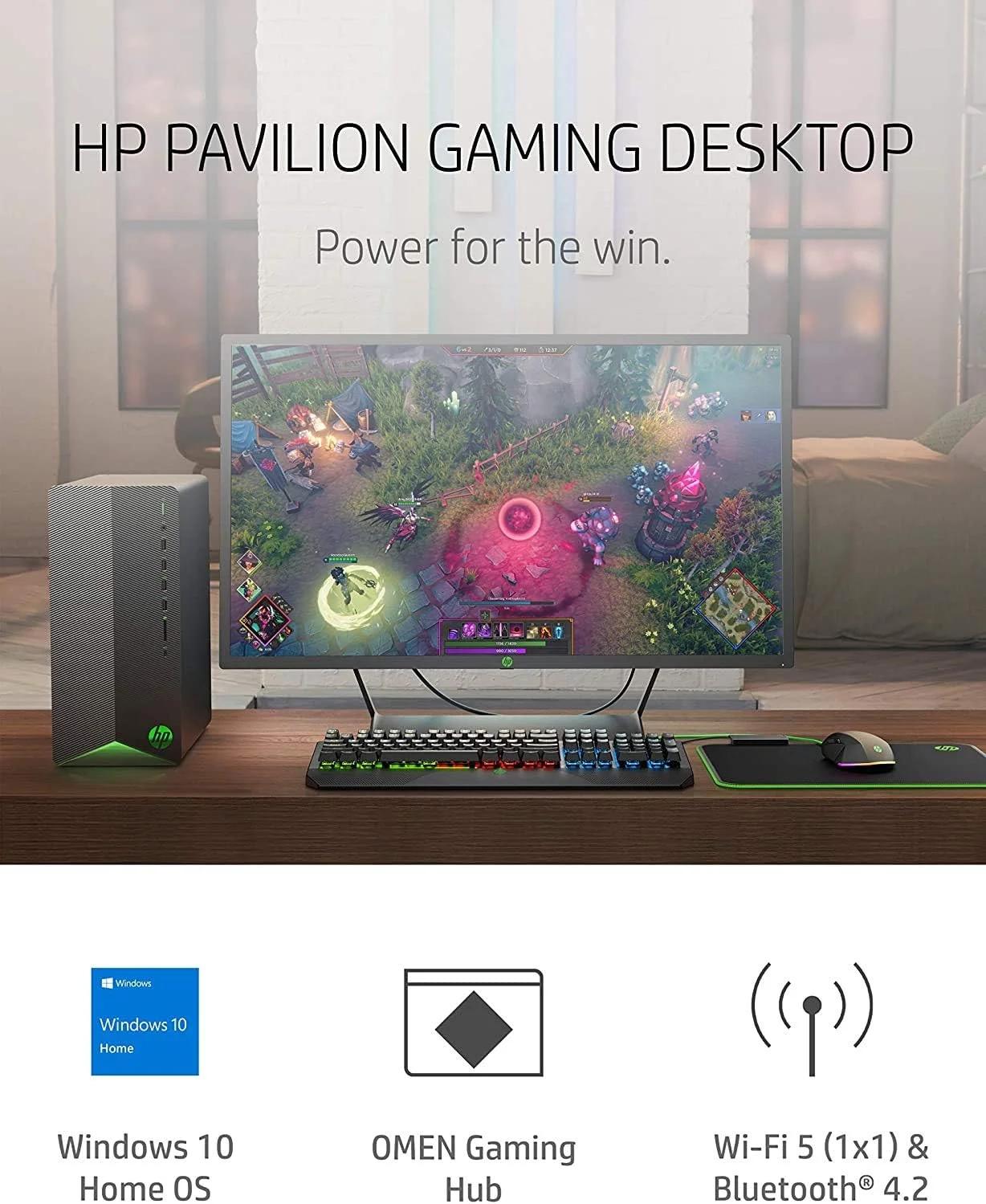 کامپیوتر رومیزی گیمینگ HP Pavilion جدیدترین مدل 2021، پردازنده 6 هسته ای AMD Ryzen 5 3500 (بهتر از i5-9400، تا 4.1 گیگاهرتز)، کارت گرافیک GeForce GTX 1650 Super 4 GB، رم 8 گیگابایتی، SSD 256 گیگابایتی PCIe NVMe، ماوس و کیبورد، ویندوز 10 هوم کامپیوتر رومیزی گیمینگ HP Pavilion جدیدترین مدل 2021، پردازنده 6 هسته ای AMD Ryzen 5 3500 (بهتر از i5-9400، تا 4.1 گیگاهرتز)، کارت گرافیک GeForce GTX 1650 Super 4 GB، رم 8 گیگابایتی، SSD 256 گیگابایتی PCIe NVMe، ماوس و کیبورد، ویندوز 10 هوم