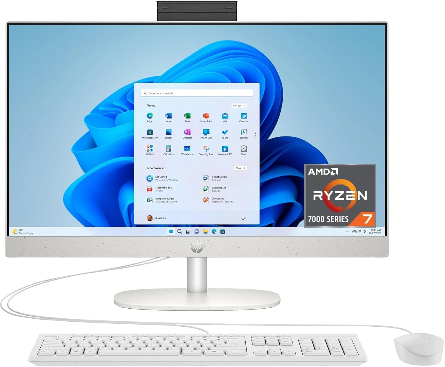 کامپیوتر همه کاره 23.8 اینچی HP مدل 24-cr0032، پردازنده AMD Ryzen™ 7 7730U، گرافیک AMD Radeon™، رم 16 گیگابایتی DDR4-3200 مگاهرتز
