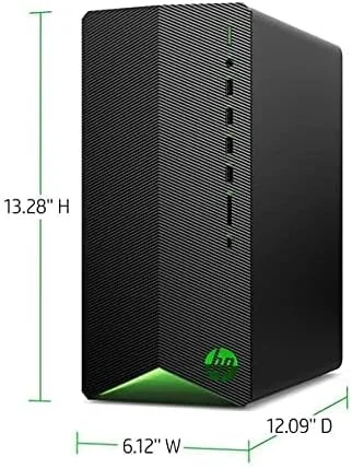 کامپیوتر رومیزی گیمینگ HP Pavilion جدیدترین مدل 2021، پردازنده 6 هسته ای AMD Ryzen 5 5600G (بهتر از i7-8700، تا 4.4 گیگاهرتز)، کارت گرافیک AMD Radeon RX5500 4 گیگابایت، 8 گیگابایت رم، 256 گیگابایت PCIe NVMe SSD، ماوس و کیبورد، ویندوز 10 هوم