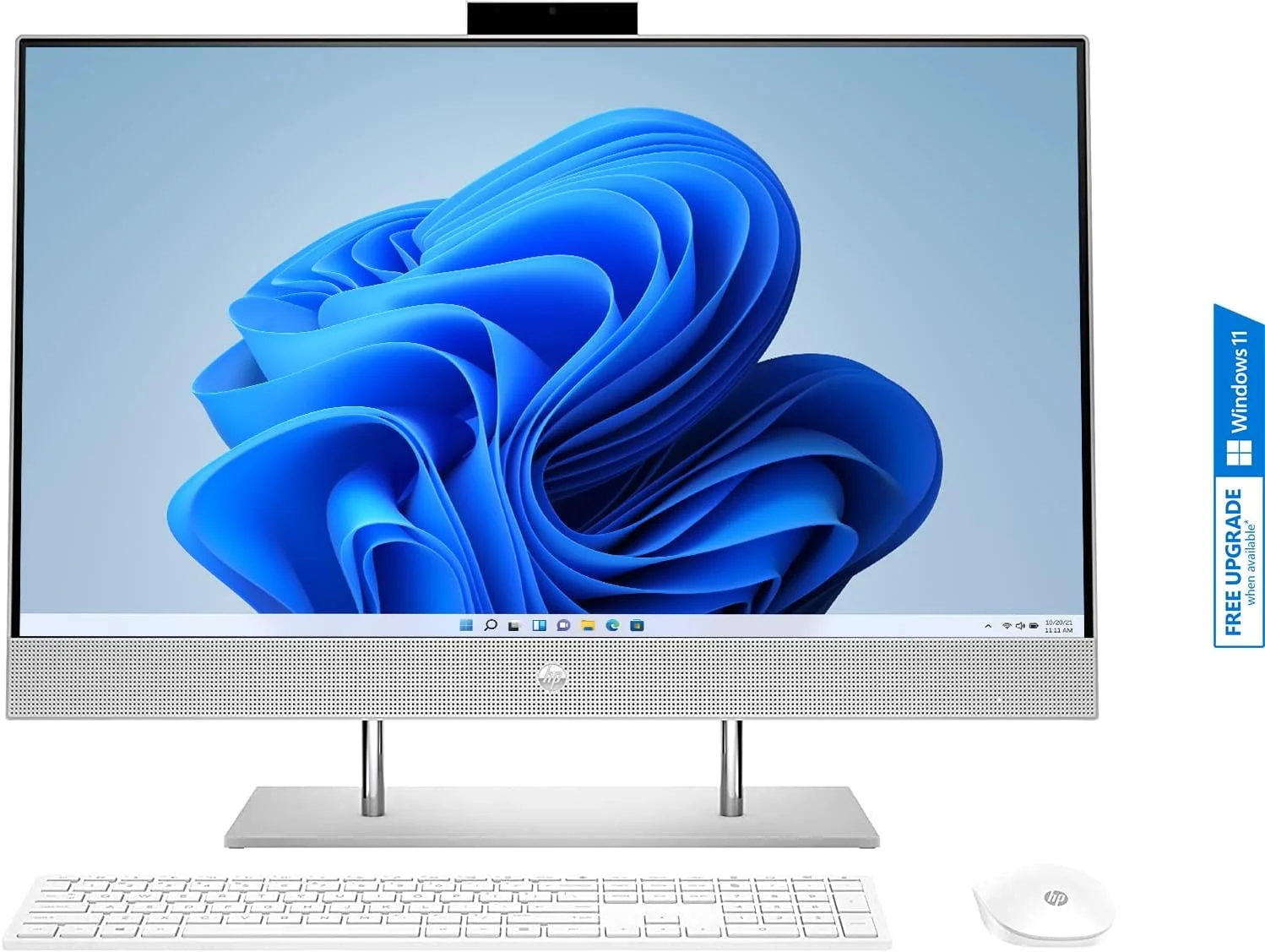 کامپیوتر همه کاره HP با پردازنده نسل یازدهم Intel Core i7، صفحه نمایش 68.6 سانتی متری (27 اینچ) FHD، رم 16 گیگابایت، حافظه 1 ترابایت SSD، دوربین IR، ویندوز 10، MS Office 2019، کیبورد و ماوس بی سیم، رنگ نقره ای طبیعی، مدل 27-dp1120in