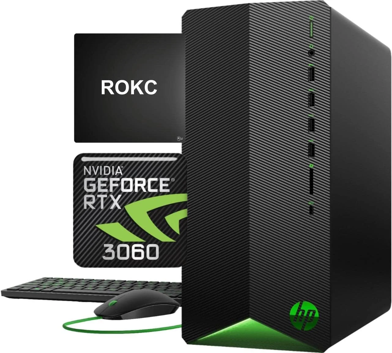 کامپیوتر رومیزی گیمینگ HP Pavilion 2022، کارت گرافیک Geforce RTX 3060، رم 32 گیگابایت، 1 ترابایت SSD + 2 ترابایت HDD، پردازنده Intel i5-10400F، ماوس و کیبورد سیمی، بلوتوث، Wi-Fi، USB Type-C، Display Port، HDMI، ویندوز 11، ماوس پد