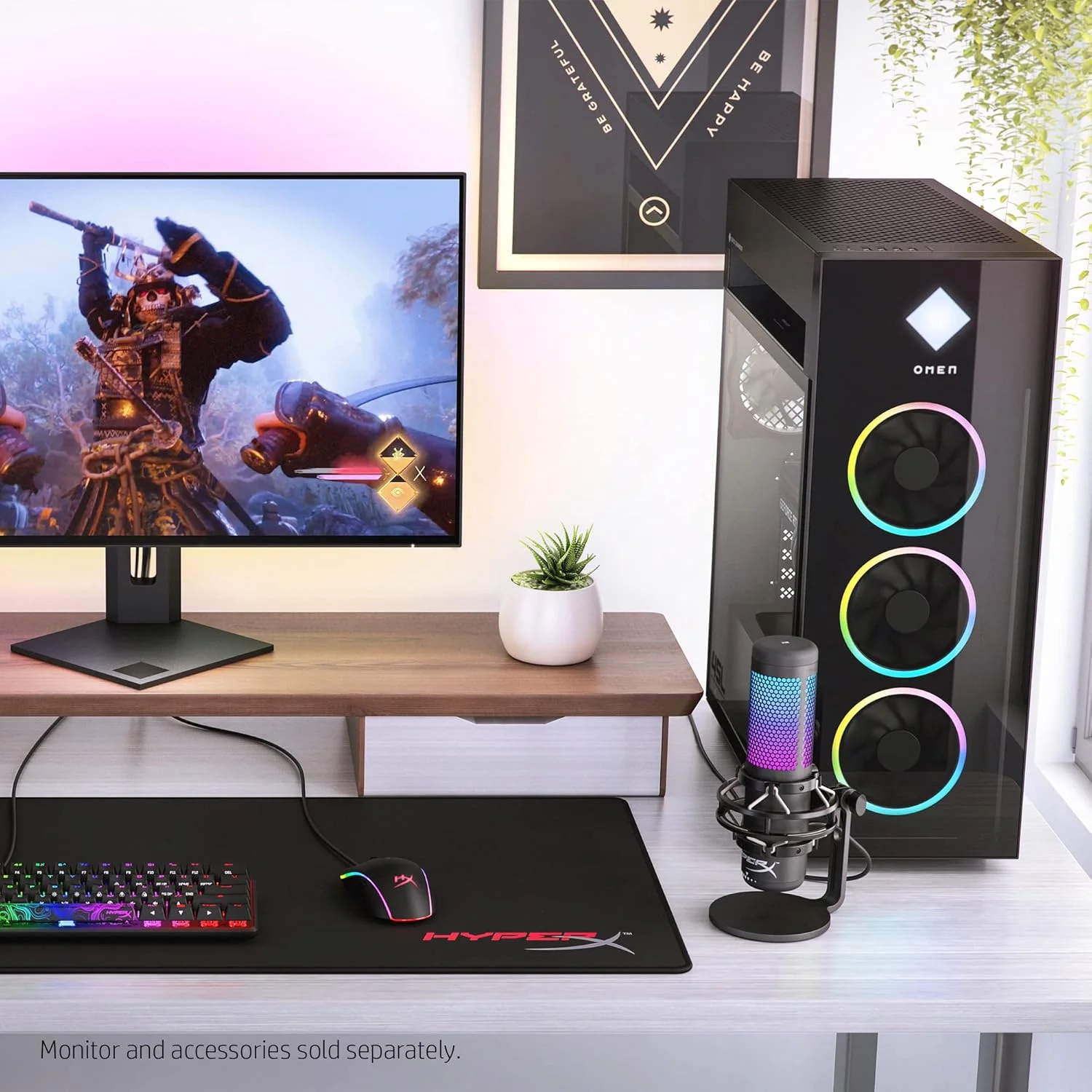 کامپیوتر گیمینگ رومیزی HP OMEN 45L، نسل سیزدهم پردازنده Intel Core i9-13900KF، رم 16 گیگابایتی، درایو حالت جامد 1 ترابایتی، کارت گرافیک NVIDIA GeForce RTX 4070 Ti، ویندوز 11 هوم، GT22-1082 (2023)