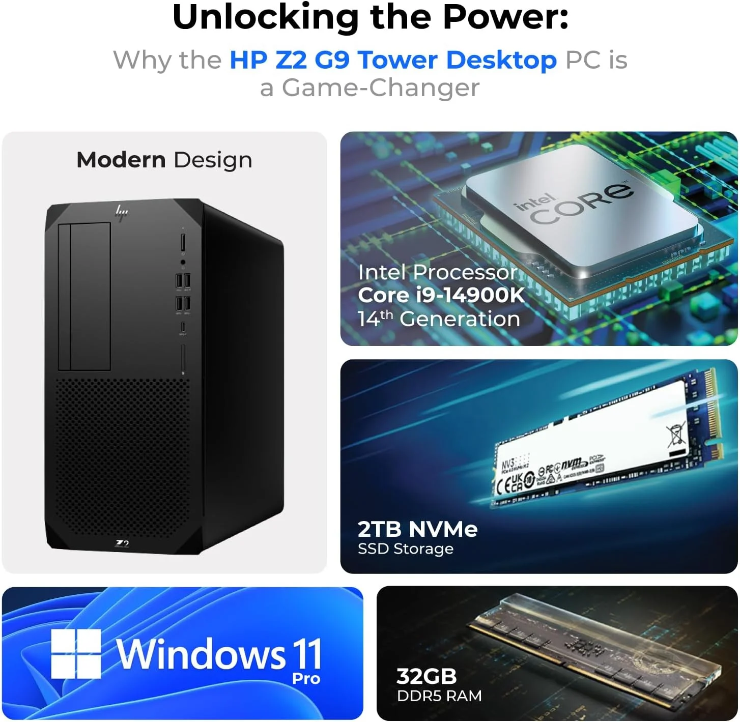 کامپیوتر رومیزی ورک استیشن HP (Z2 G9) نسل 14 اینتل i9-14900K، گرافیک Intel UHD، رم 32 گیگابایتی DDR5، SSD 2 ترابایتی، ویندوز 11 پرو، (شامل پایه هدست First Wave + کیبورد سیمی + ماوس + آنتی ویروس + ماوس پد) کامپیوتر رومیزی ورک استیشن HP (Z2 G9) نسل 14 اینتل i9-14900K، گرافیک Intel UHD، رم 32 گیگابایتی DDR5، SSD 2 ترابایتی، ویندوز 11 پرو، (شامل پایه هدست First Wave + کیبورد سیمی + ماوس + آنتی ویروس + ماوس پد)