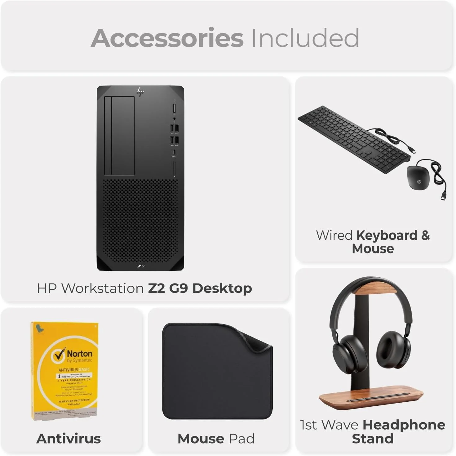 کامپیوتر رومیزی ورک استیشن HP (Z2 G9) نسل 14 اینتل i9-14900K، گرافیک Intel UHD، رم 32 گیگابایتی DDR5، SSD 2 ترابایتی، ویندوز 11 پرو، (شامل پایه هدست First Wave + کیبورد سیمی + ماوس + آنتی ویروس + ماوس پد) کامپیوتر رومیزی ورک استیشن HP (Z2 G9) نسل 14 اینتل i9-14900K، گرافیک Intel UHD، رم 32 گیگابایتی DDR5، SSD 2 ترابایتی، ویندوز 11 پرو، (شامل پایه هدست First Wave + کیبورد سیمی + ماوس + آنتی ویروس + ماوس پد)