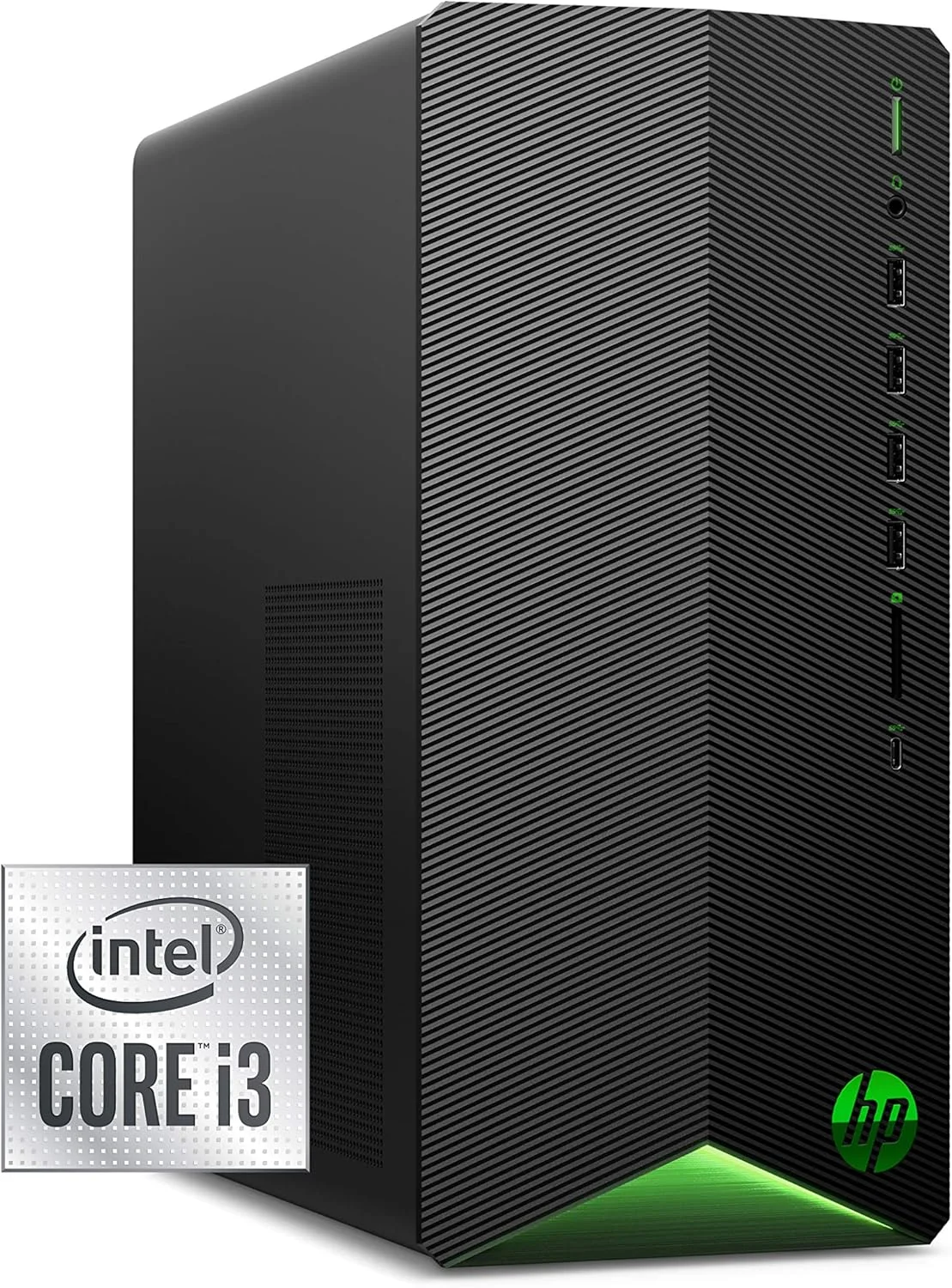 کامپیوتر رومیزی گیمینگ HP Pavilion، کارت گرافیک NVIDIA GeForce GTX 1650 SUPER، پردازنده Intel Core i3-10100، رم 8 گیگابایتی DDR4، حافظه SSD PCIe NVMe 256 گیگابایتی، ویندوز 11، ماوس و کیبورد USB، طراحی برج فشرده (TG01-1022، 2020)