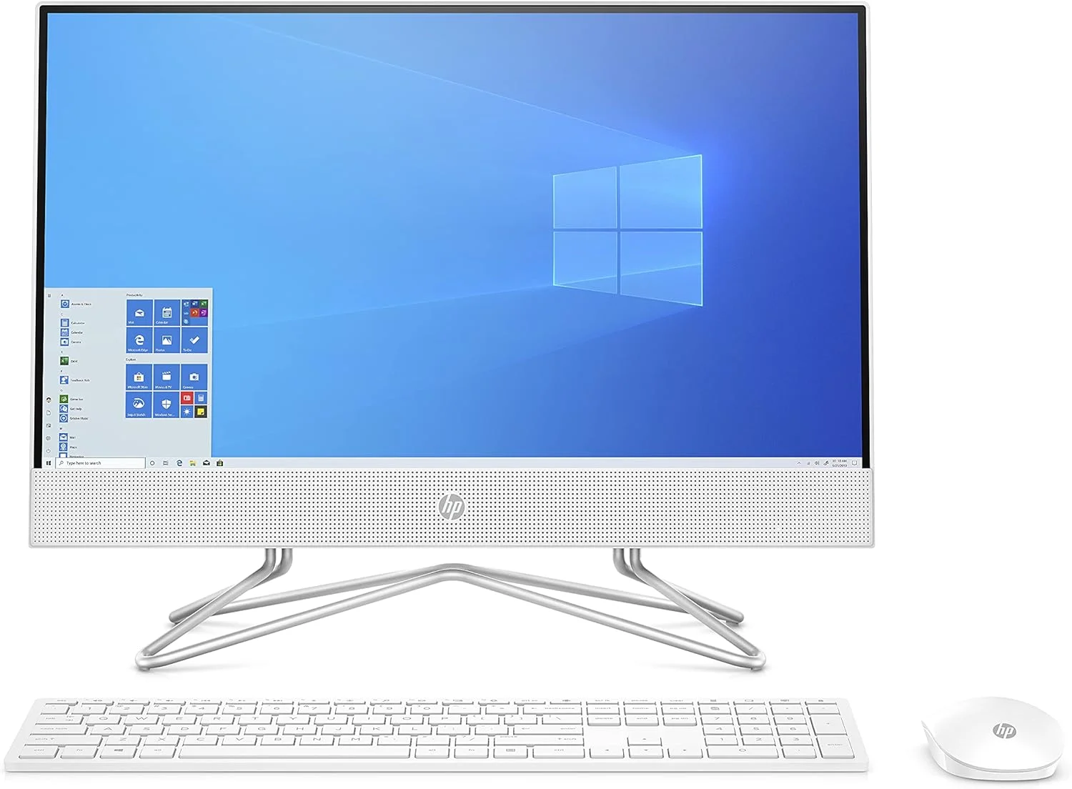 کامپیوتر همه کاره 21.5 اینچی اچ پی مدل HEWLETT PACKARD HP، پردازنده AMD Athlon Silver 3050U، گرافیک AMD Radeon، رم 4 گیگابایتی، حافظه 128 گیگابایتی، ویندوز 10 هوم (22-dd0110، 2021)، سفید برفی