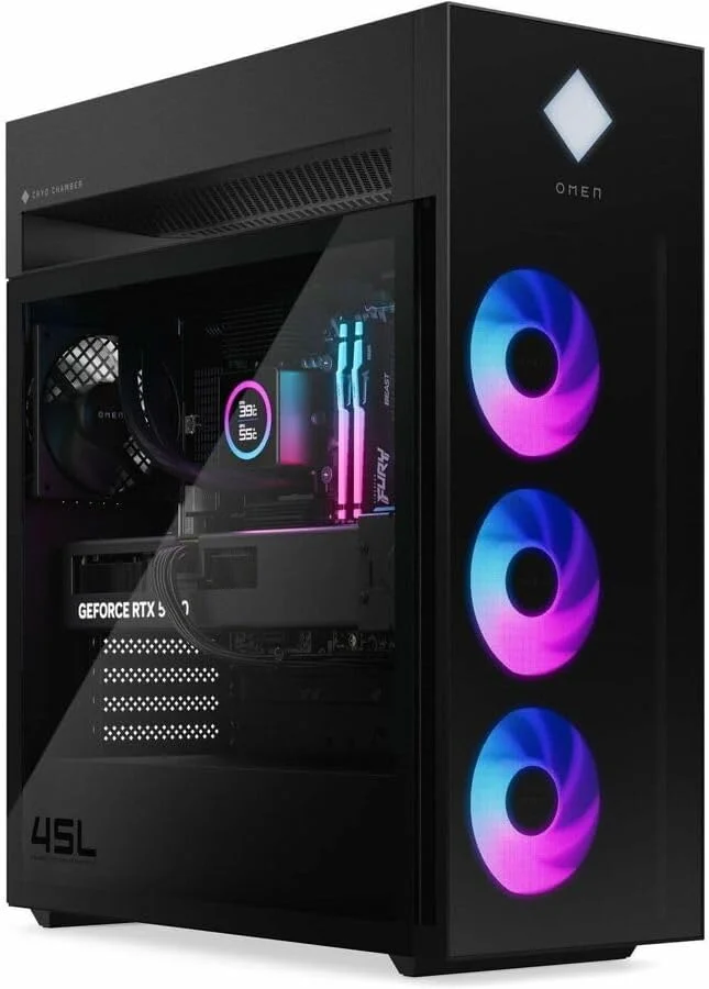 کامپیوتر گیمینگ HP OMEN 45L مدل GT22-3080، ویندوز 11 پرو، پردازنده Intel Core Ultra 7، رم 32 گیگابایت، حافظه SSD 2 ترابایت، کارت گرافیک NVIDIA GeForce RTX 5080، مشکی کامپیوتر گیمینگ HP OMEN 45L مدل GT22-3080، ویندوز 11 پرو، پردازنده Intel Core Ultra 7، رم 32 گیگابایت، حافظه SSD 2 ترابایت، کارت گرافیک NVIDIA GeForce RTX 5080، مشکی