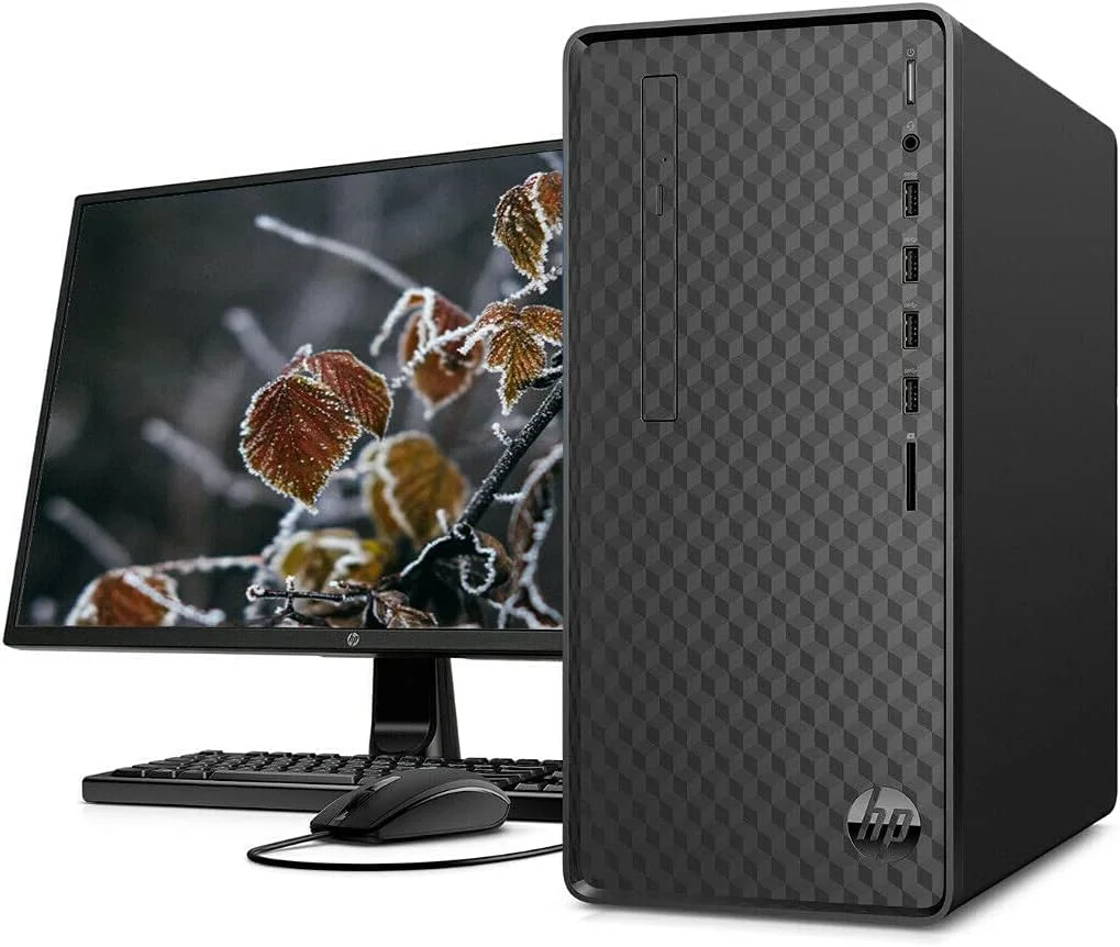 کامپیوتر رومیزی HP با پردازنده Intel Core i3، هارد دیسک 1 ترابایتی، رم 8 گیگابایتی، مانیتور 23.8 اینچی، کیبورد و ماوس