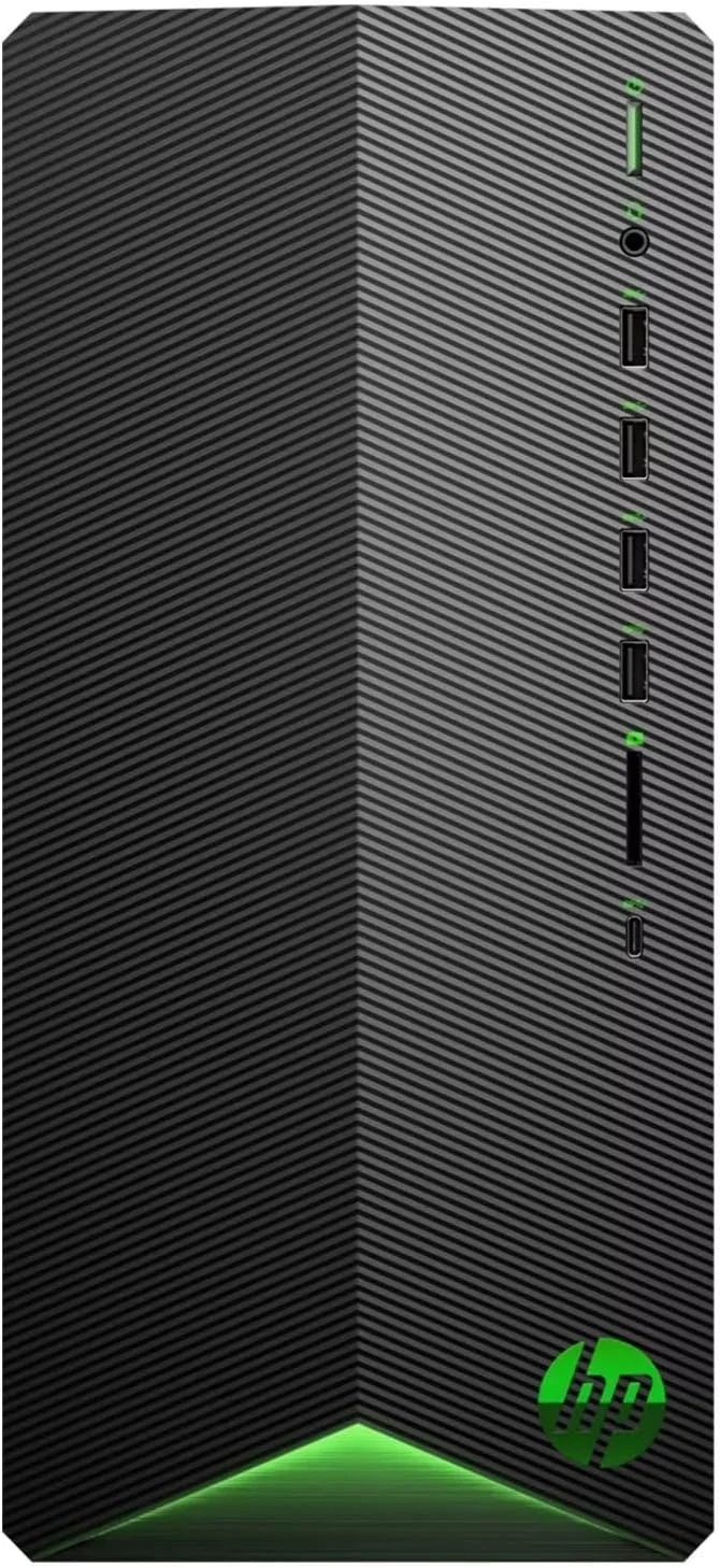 کامپیوتر رومیزی گیمینگ HP Pavilion، کارت گرافیک NVIDIA GeForce RTX 3060، پردازنده AMD Ryzen 7 5700G، رم 16 گیگابایتی، SSD 512 گیگابایتی، HDD 1 ترابایتی، بلوتوث، Wi-Fi، USB Type-C، Display Port، HDMI، ویندوز 11 هوم، هاب USB 3.0 رایگان
