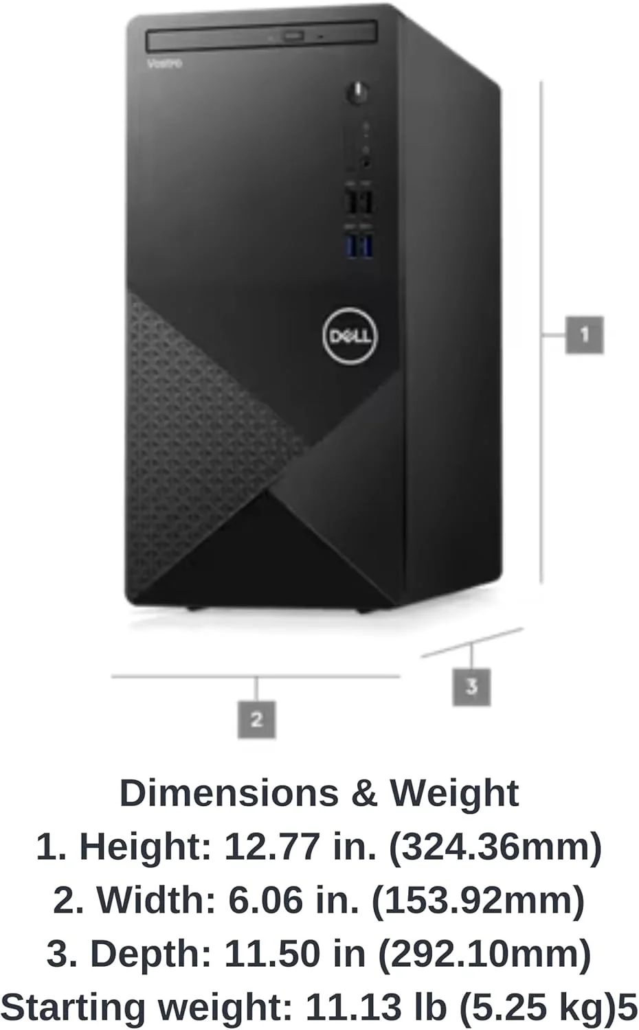 کامپیوتر رومیزی تجاری Dell Vostro 3910 نسل دوازدهم 2023، پردازنده Intel Core i3-12100 | رم 8 گیگابایتی DDR4 | هارد دیسک 1 ترابایتی + 256 گیگابایت SSD | WiFi 802.11ac | بلوتوث 5.0 | بدون DVD | ویندوز 11 کامپیوتر رومیزی تجاری Dell Vostro 3910 نسل دوازدهم 2023، پردازنده Intel Core i3-12100 | رم 8 گیگابایتی DDR4 | هارد دیسک 1 ترابایتی + 256 گیگابایت SSD | WiFi 802.11ac | بلوتوث 5.0 | بدون DVD | ویندوز 11