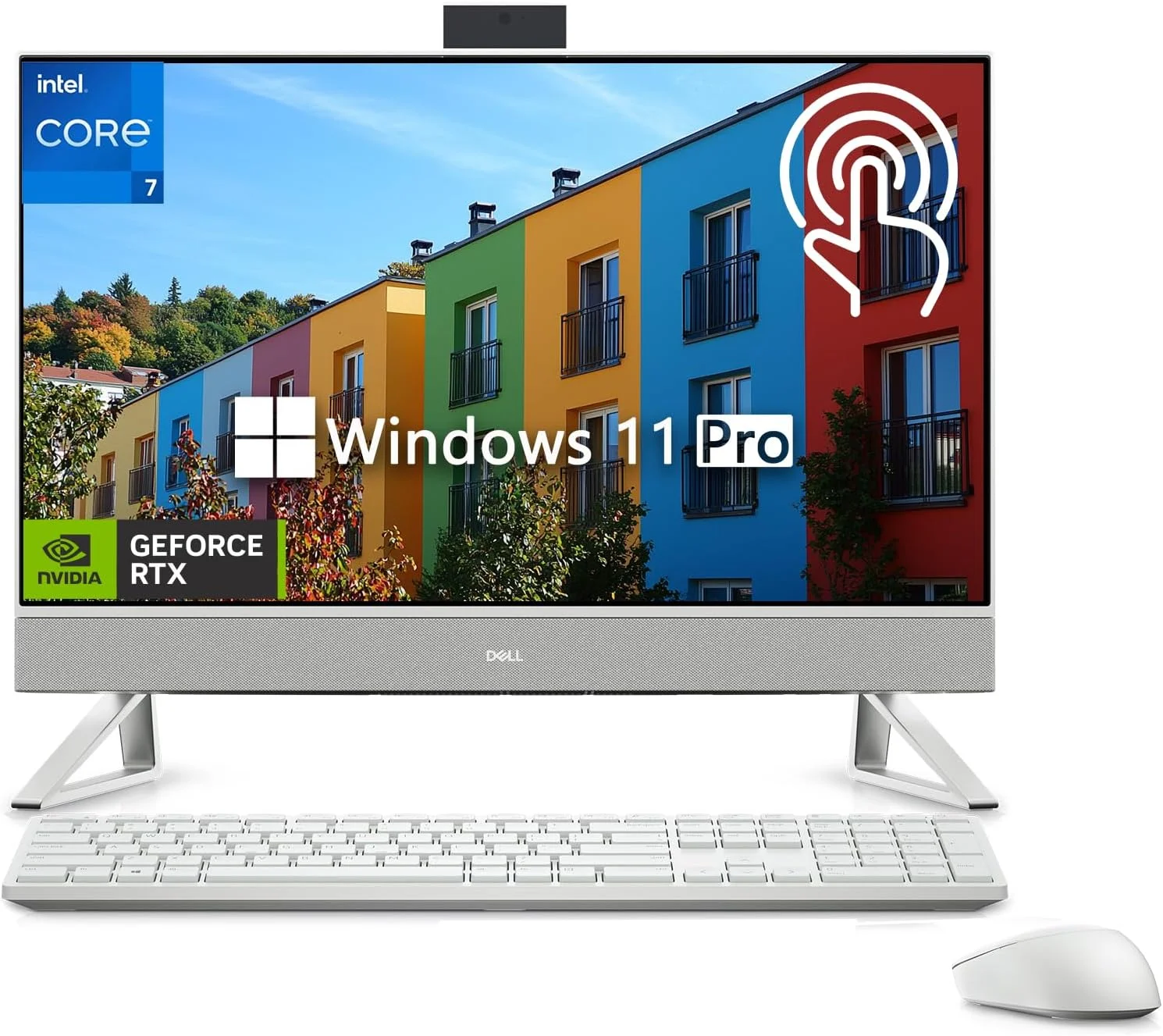 کامپیوتر همه کاره 27 اینچی Dell Inspiron 7730، رم 32 گیگابایتی، حافظه SSD 1 ترابایتی، ویندوز 11 پرو، پردازنده Intel Core 7، گرافیک MX 570 2 گیگابایتی، سفید